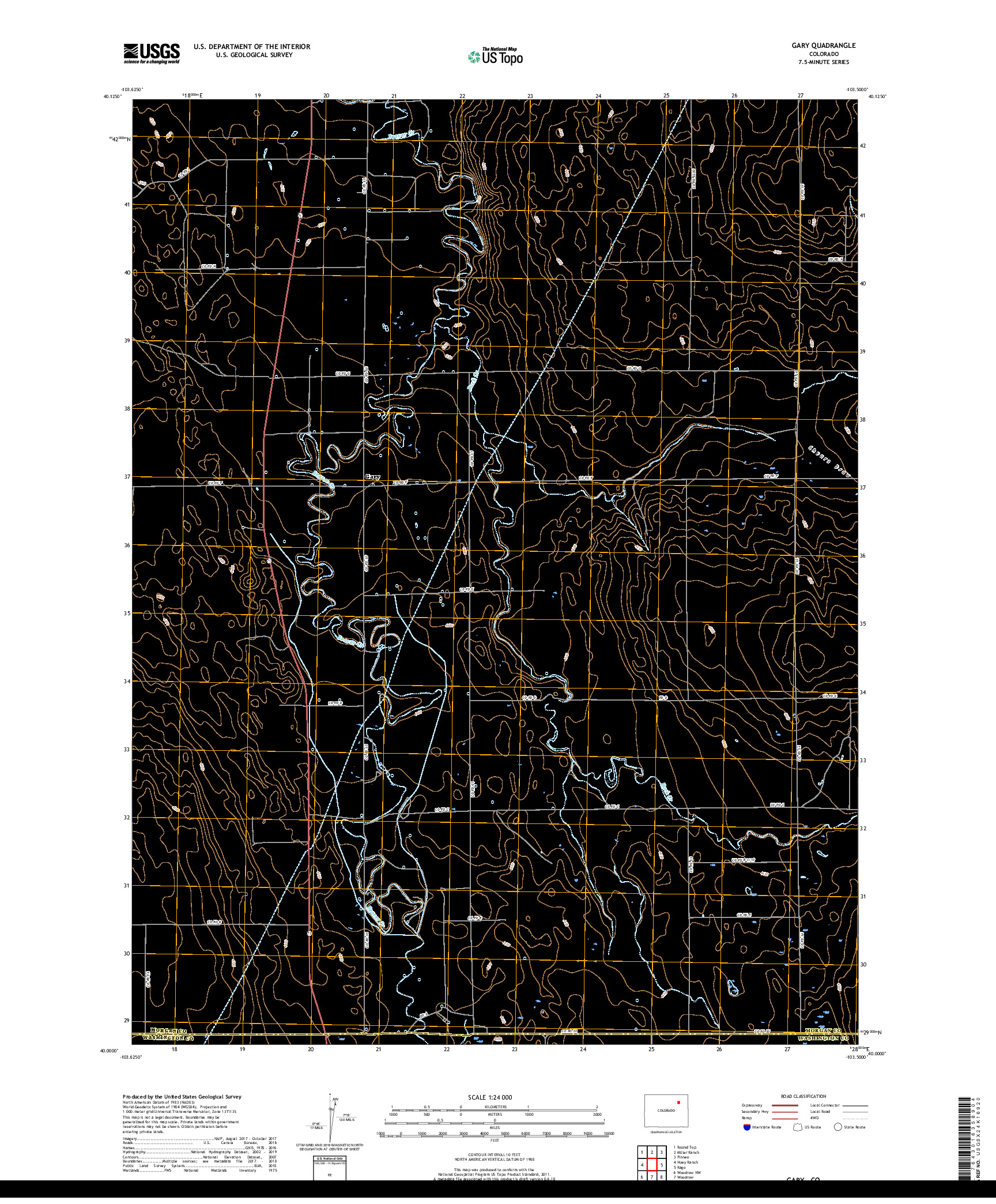 USGS US TOPO 7.5-MINUTE MAP FOR GARY, CO 2019