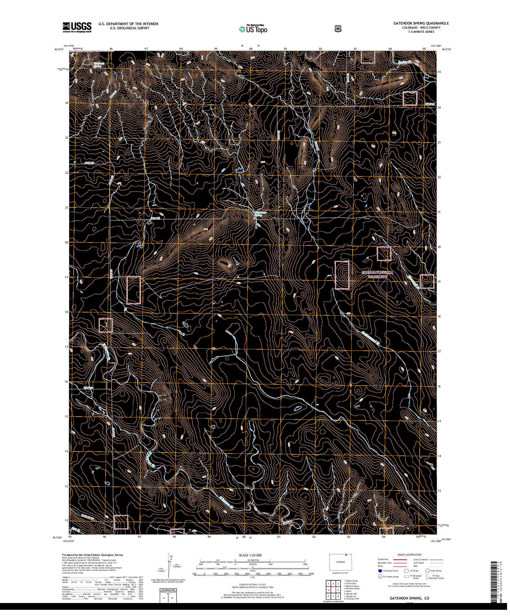 USGS US TOPO 7.5-MINUTE MAP FOR GATEHOOK SPRING, CO 2019