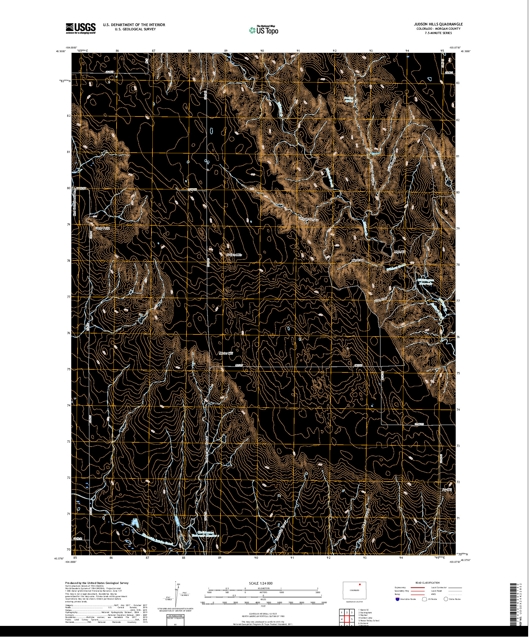 USGS US TOPO 7.5-MINUTE MAP FOR JUDSON HILLS, CO 2019