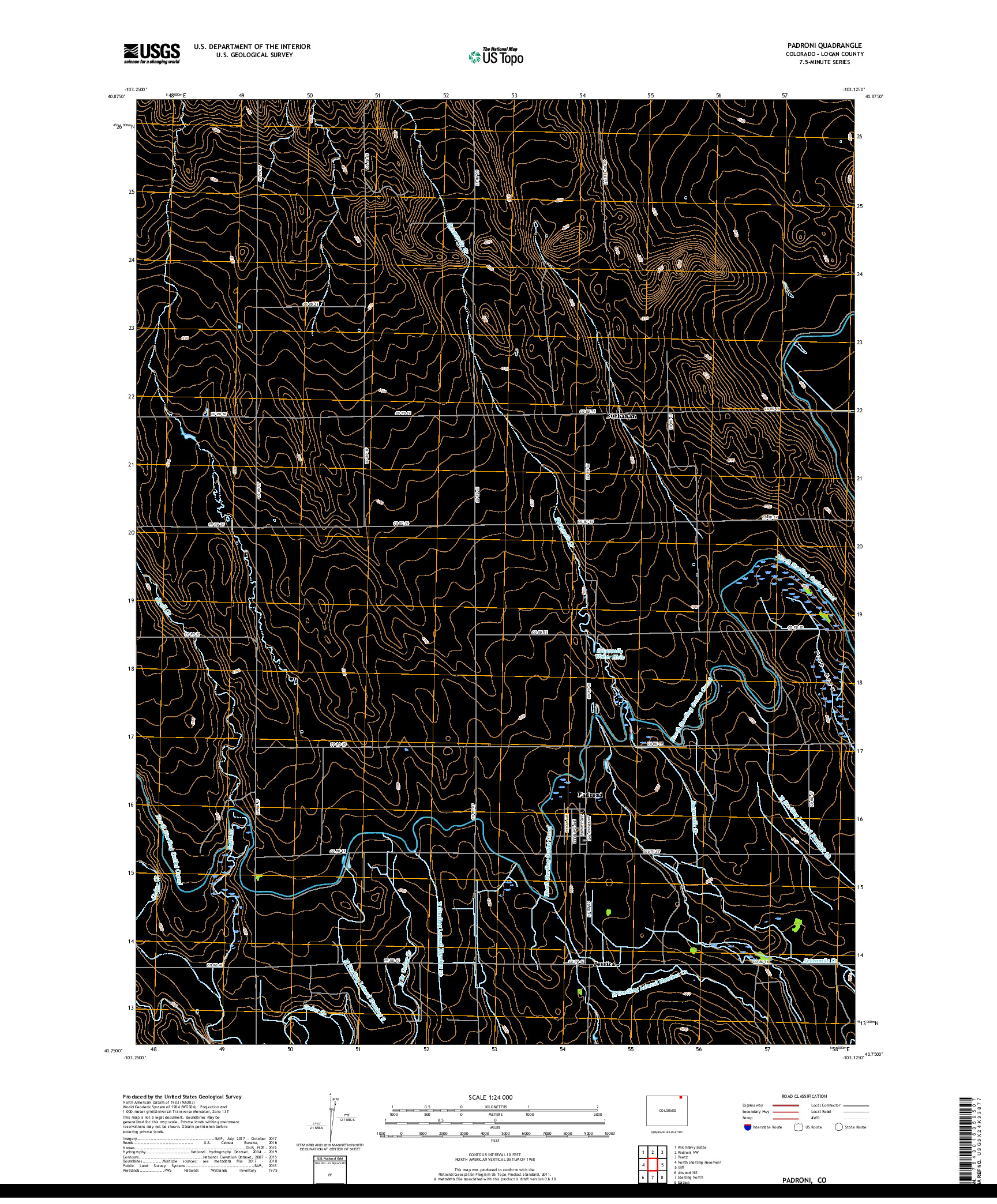 USGS US TOPO 7.5-MINUTE MAP FOR PADRONI, CO 2019