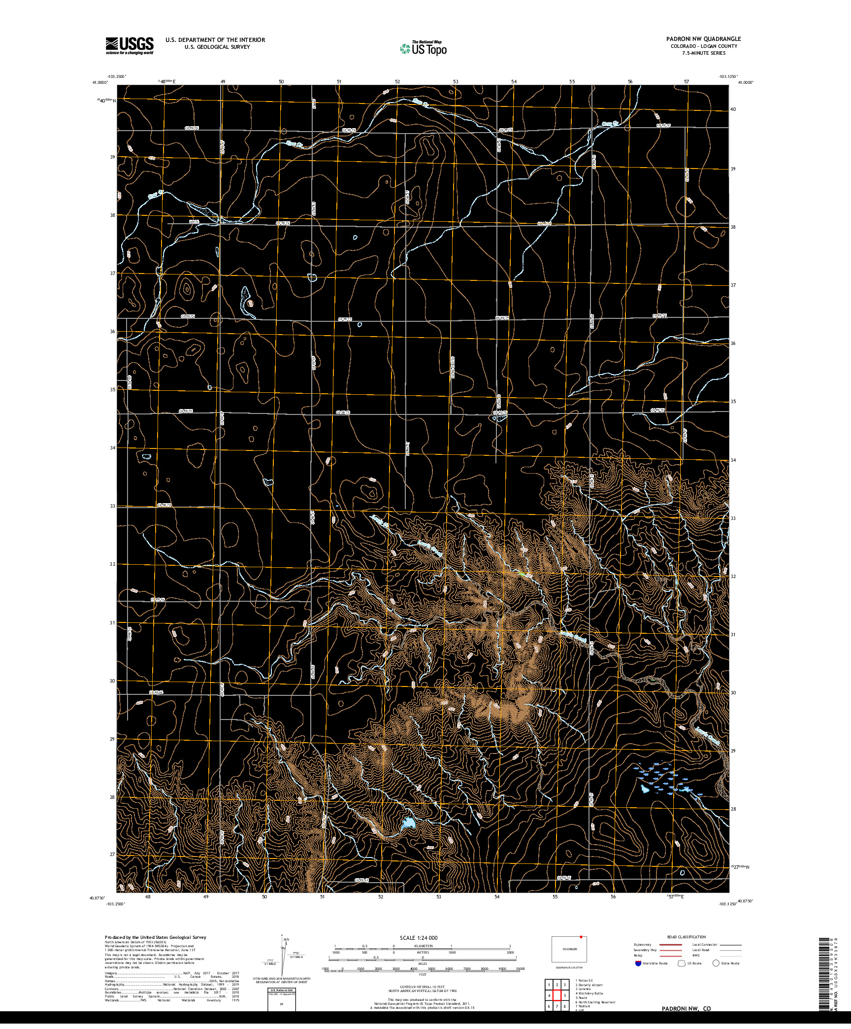 USGS US TOPO 7.5-MINUTE MAP FOR PADRONI NW, CO 2019