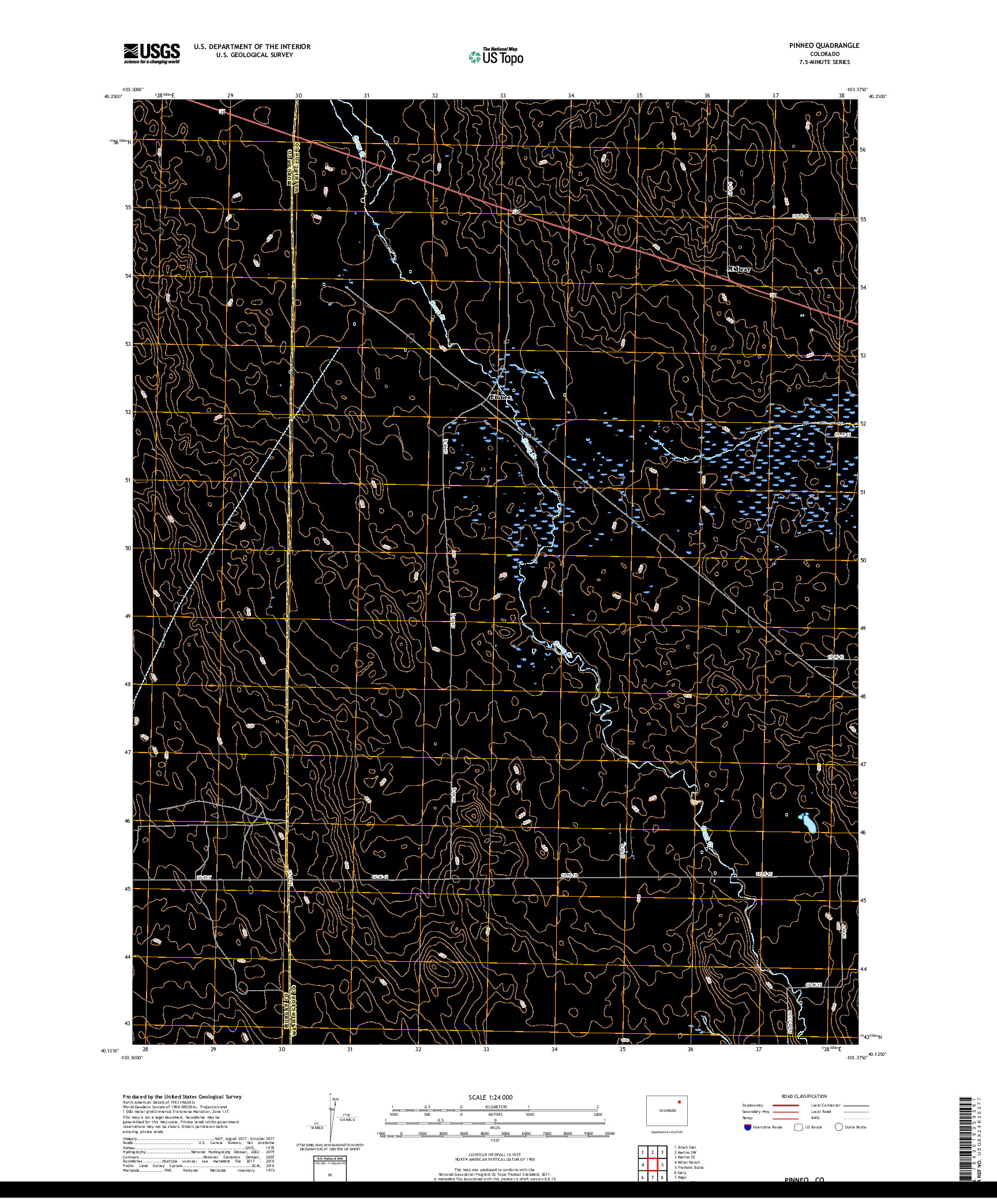 USGS US TOPO 7.5-MINUTE MAP FOR PINNEO, CO 2019