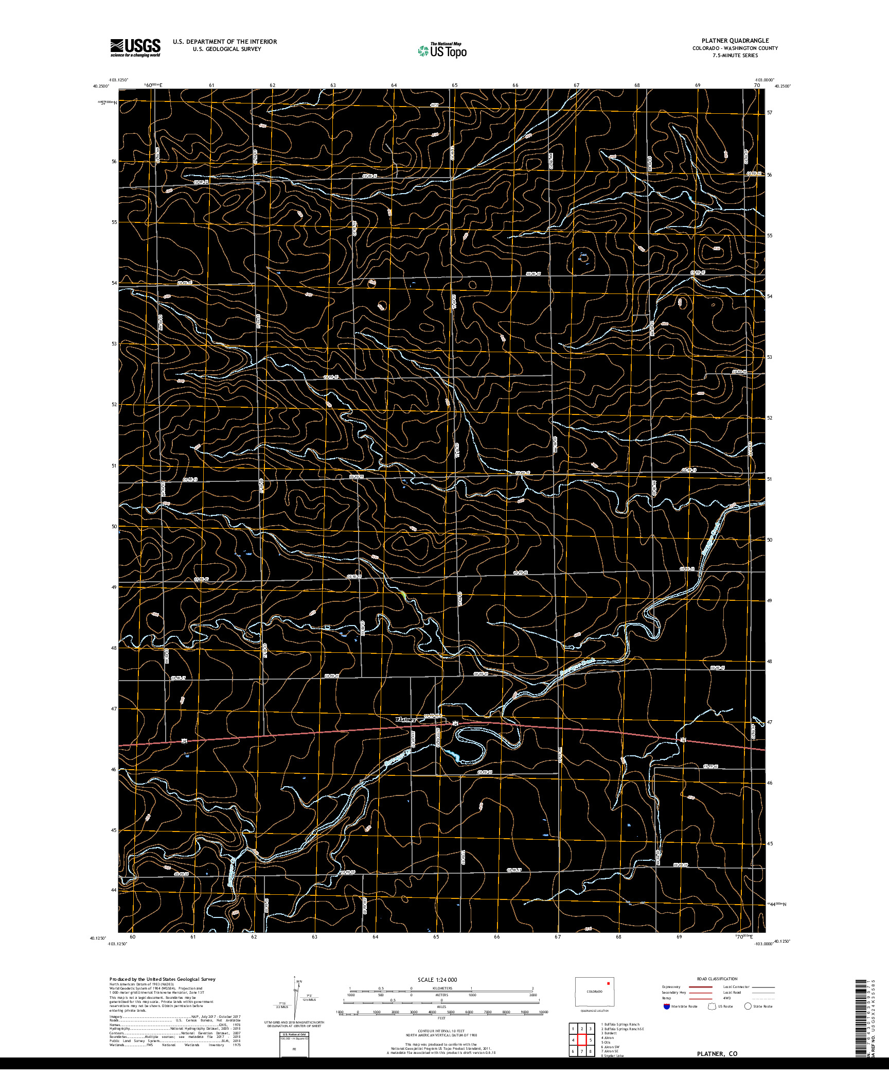 USGS US TOPO 7.5-MINUTE MAP FOR PLATNER, CO 2019