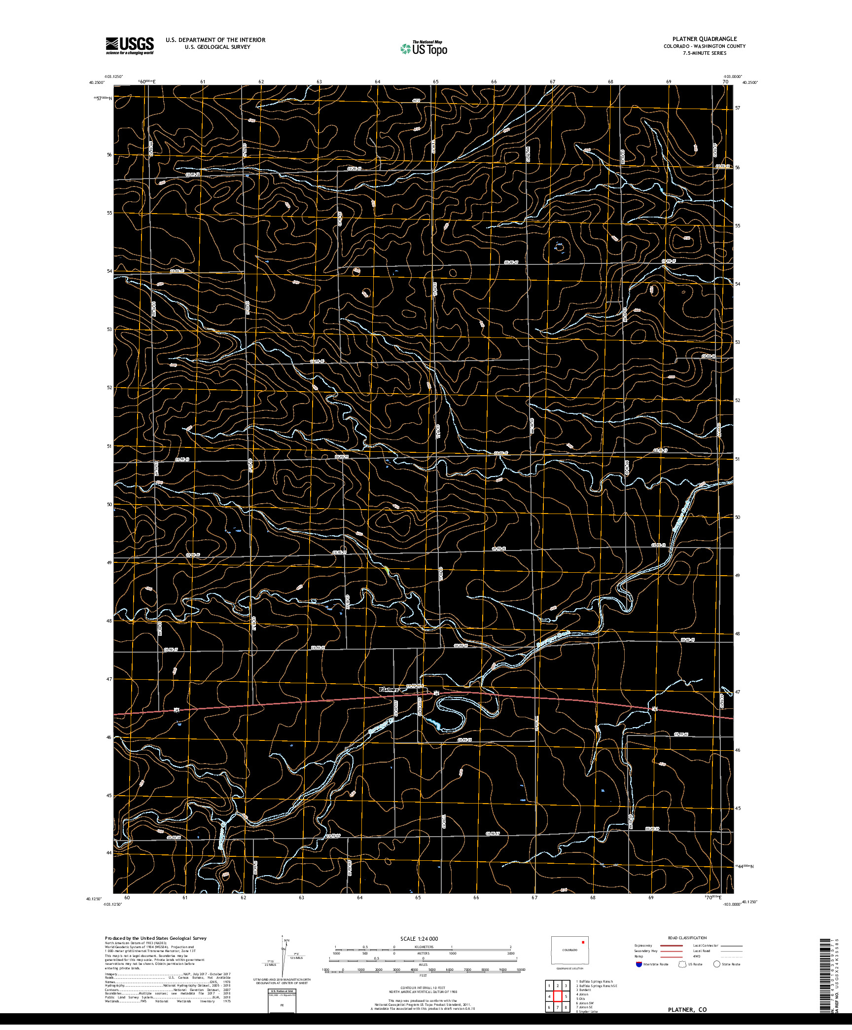 USGS US TOPO 7.5-MINUTE MAP FOR PLATNER, CO 2019