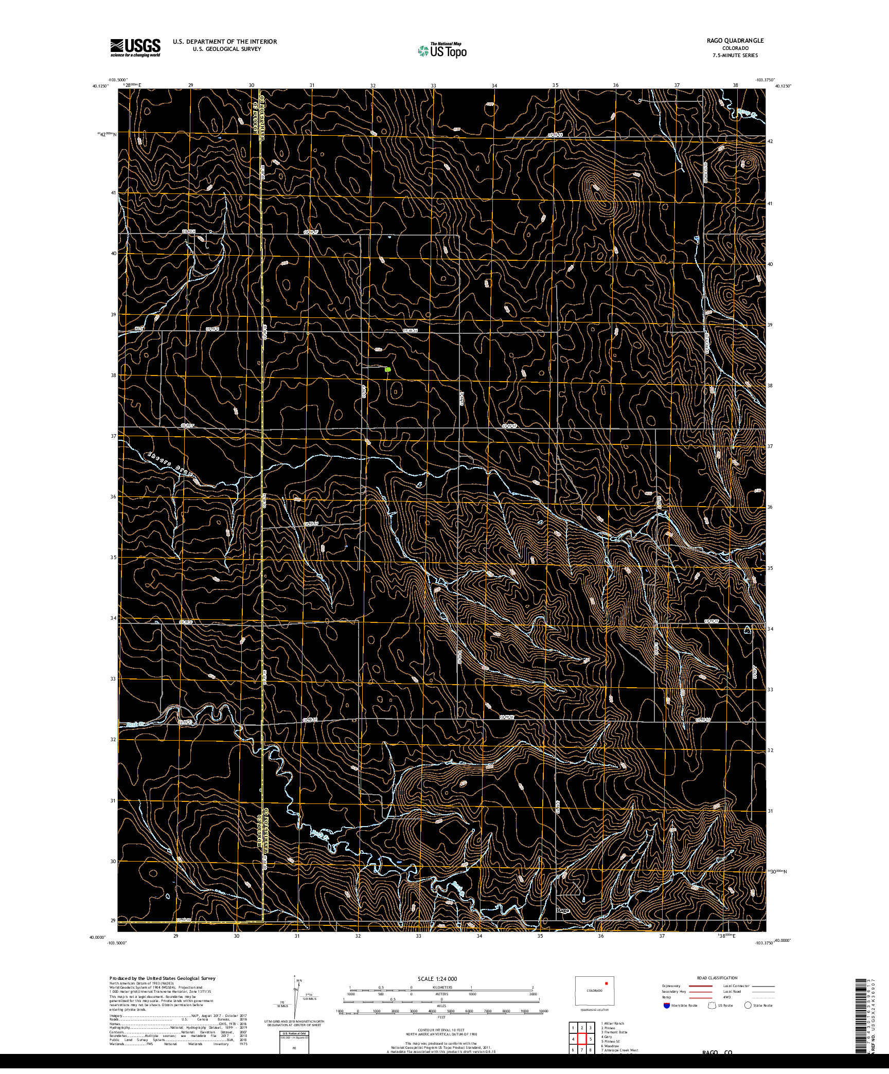 USGS US TOPO 7.5-MINUTE MAP FOR RAGO, CO 2019