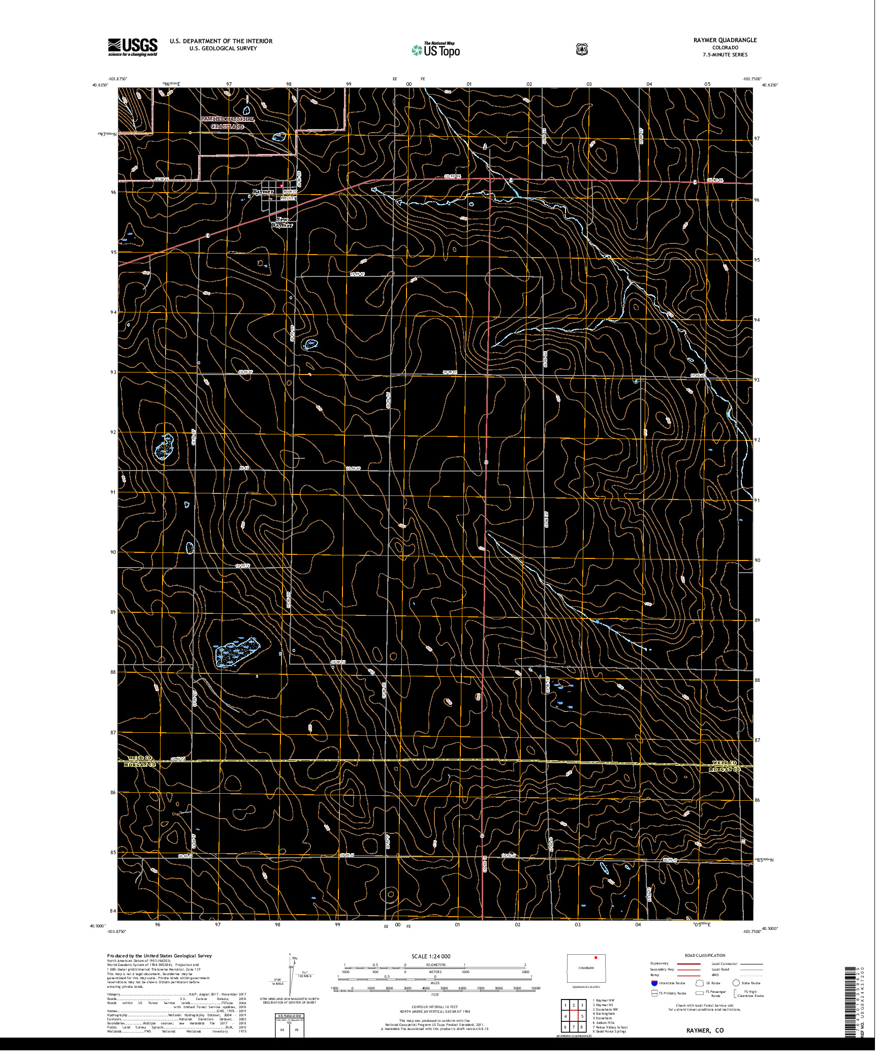 USGS US TOPO 7.5-MINUTE MAP FOR RAYMER, CO 2019