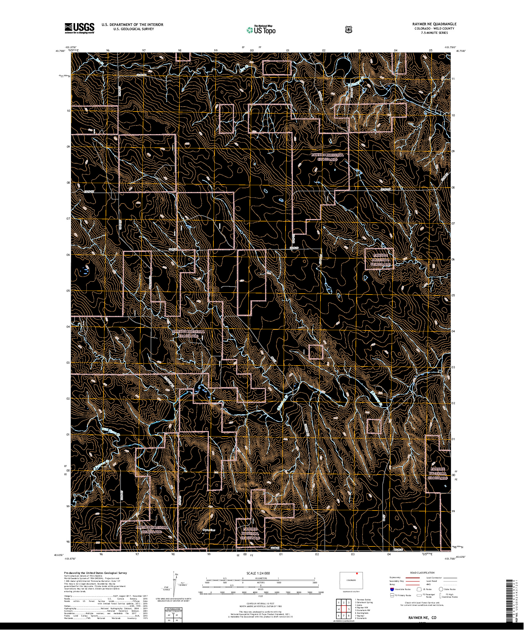 USGS US TOPO 7.5-MINUTE MAP FOR RAYMER NE, CO 2019