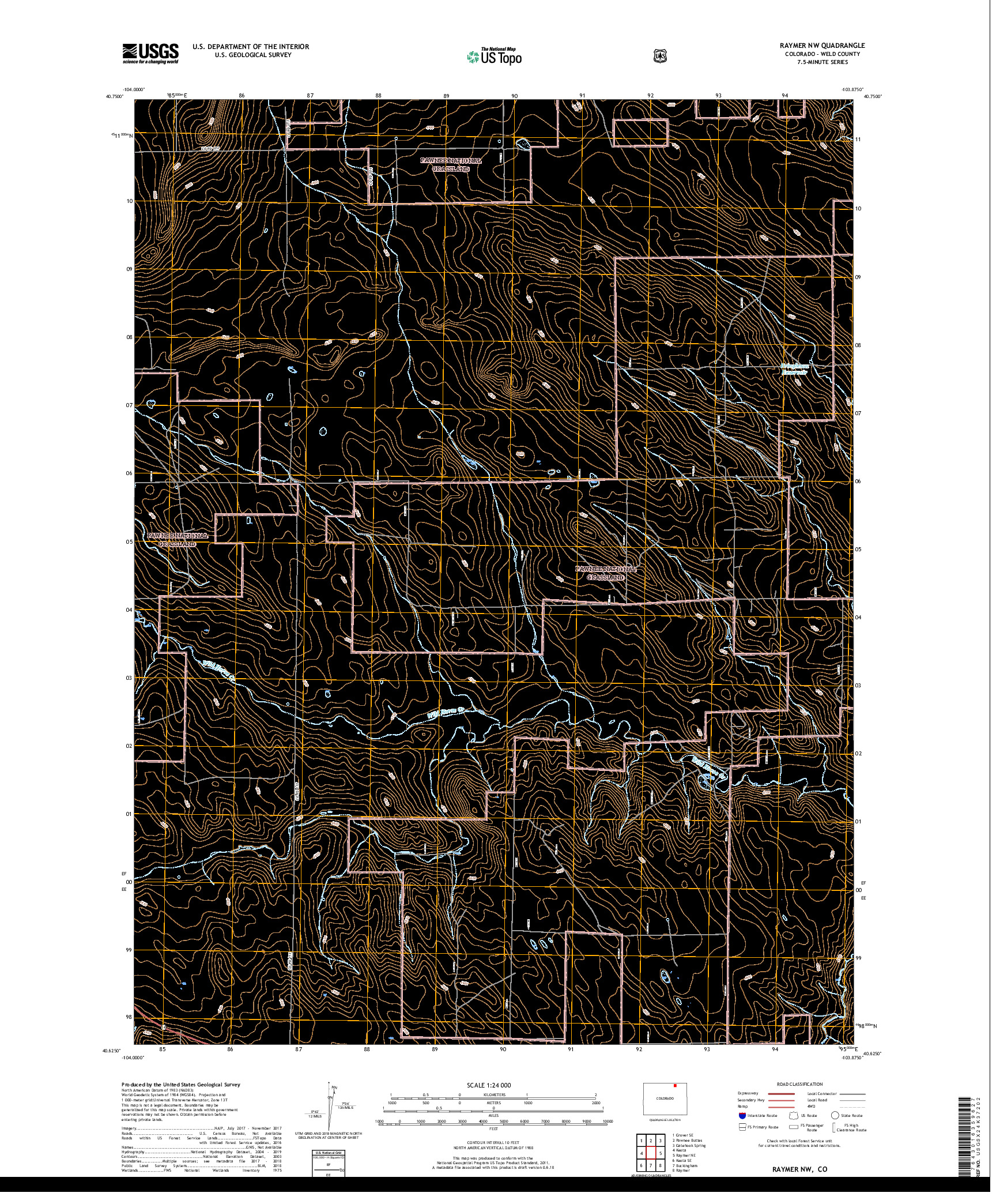 USGS US TOPO 7.5-MINUTE MAP FOR RAYMER NW, CO 2019