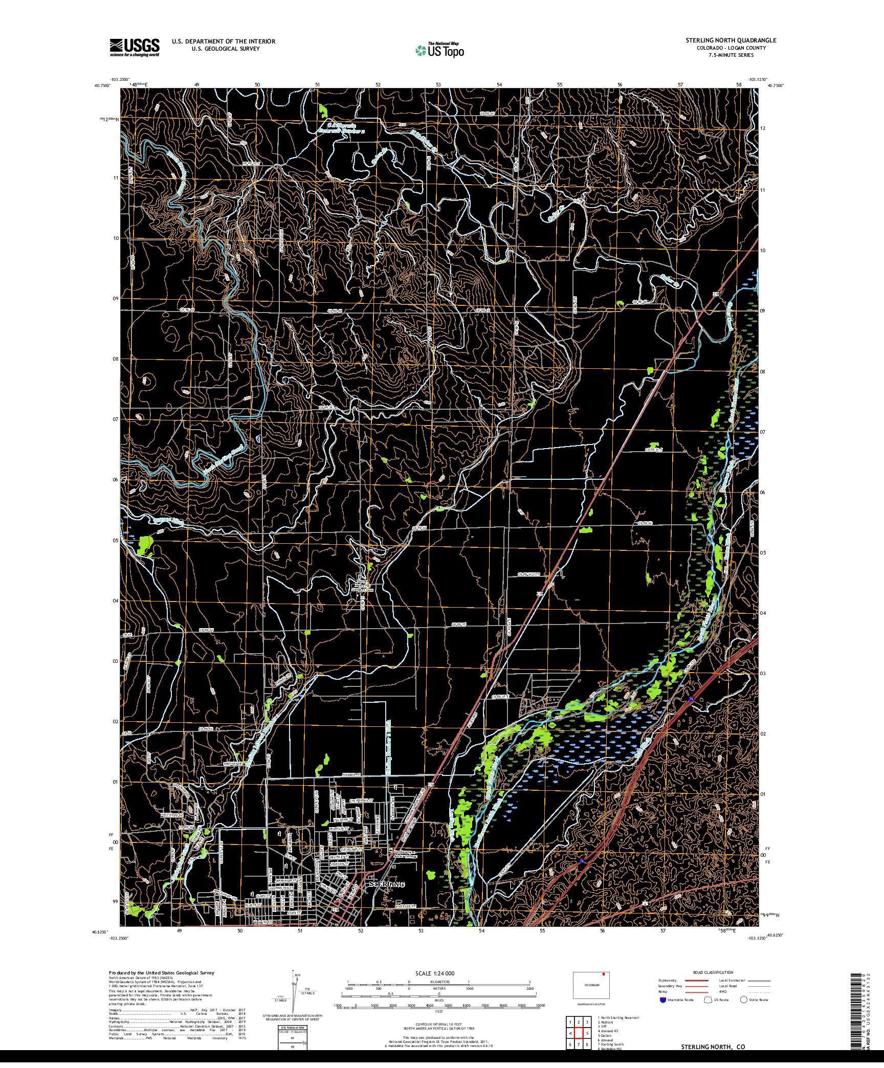 USGS US TOPO 7.5-MINUTE MAP FOR STERLING NORTH, CO 2019