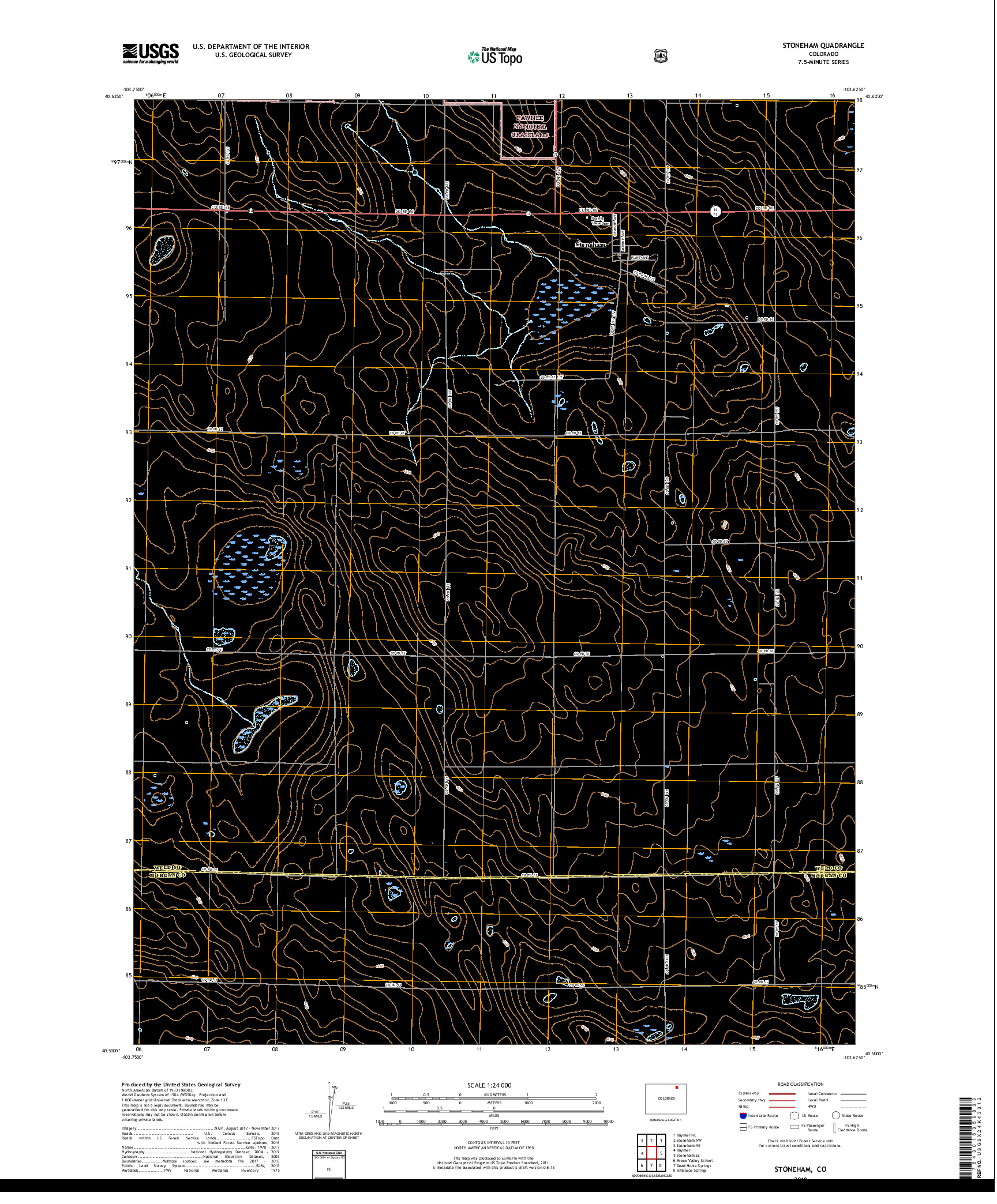 USGS US TOPO 7.5-MINUTE MAP FOR STONEHAM, CO 2019
