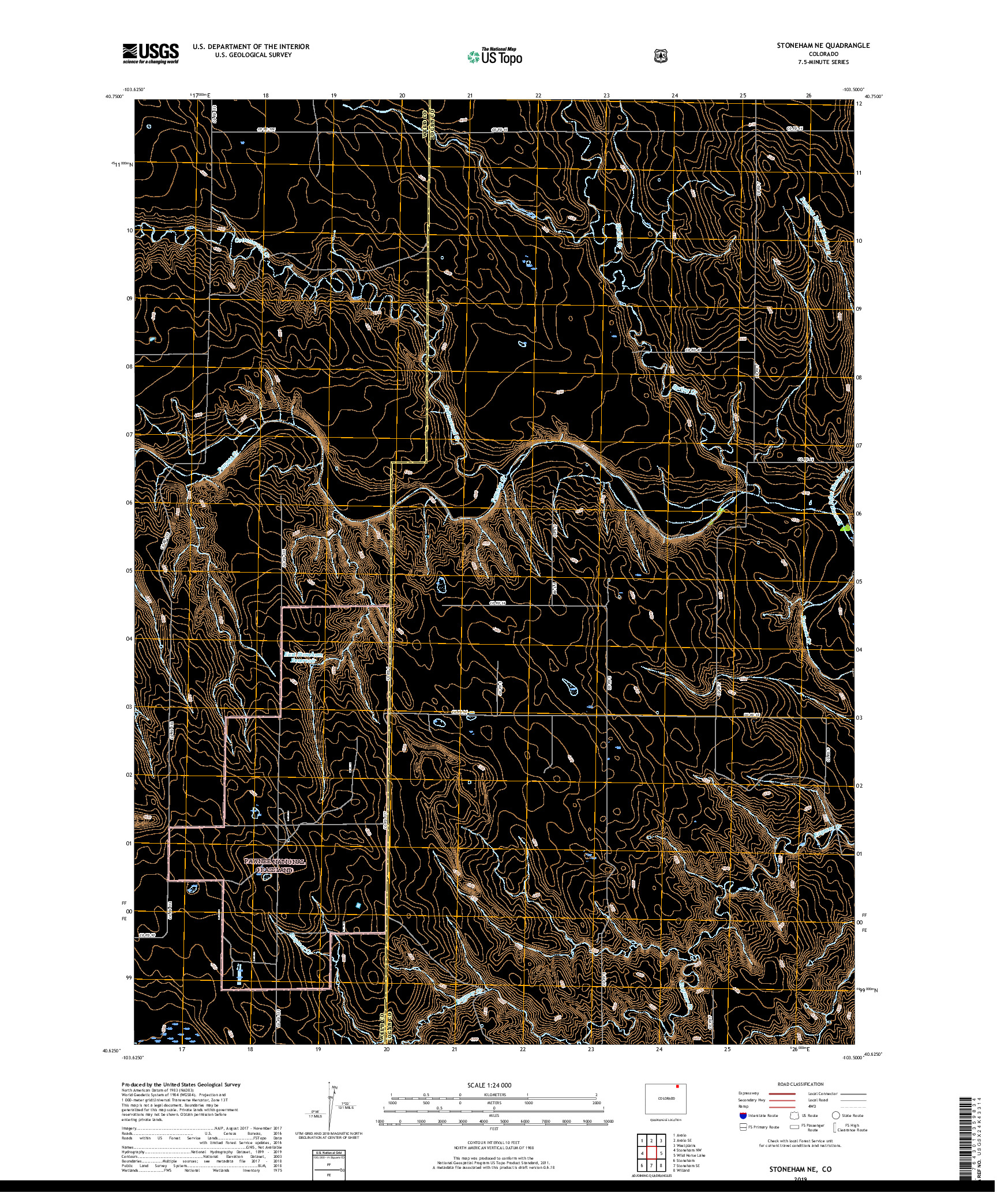 USGS US TOPO 7.5-MINUTE MAP FOR STONEHAM NE, CO 2019