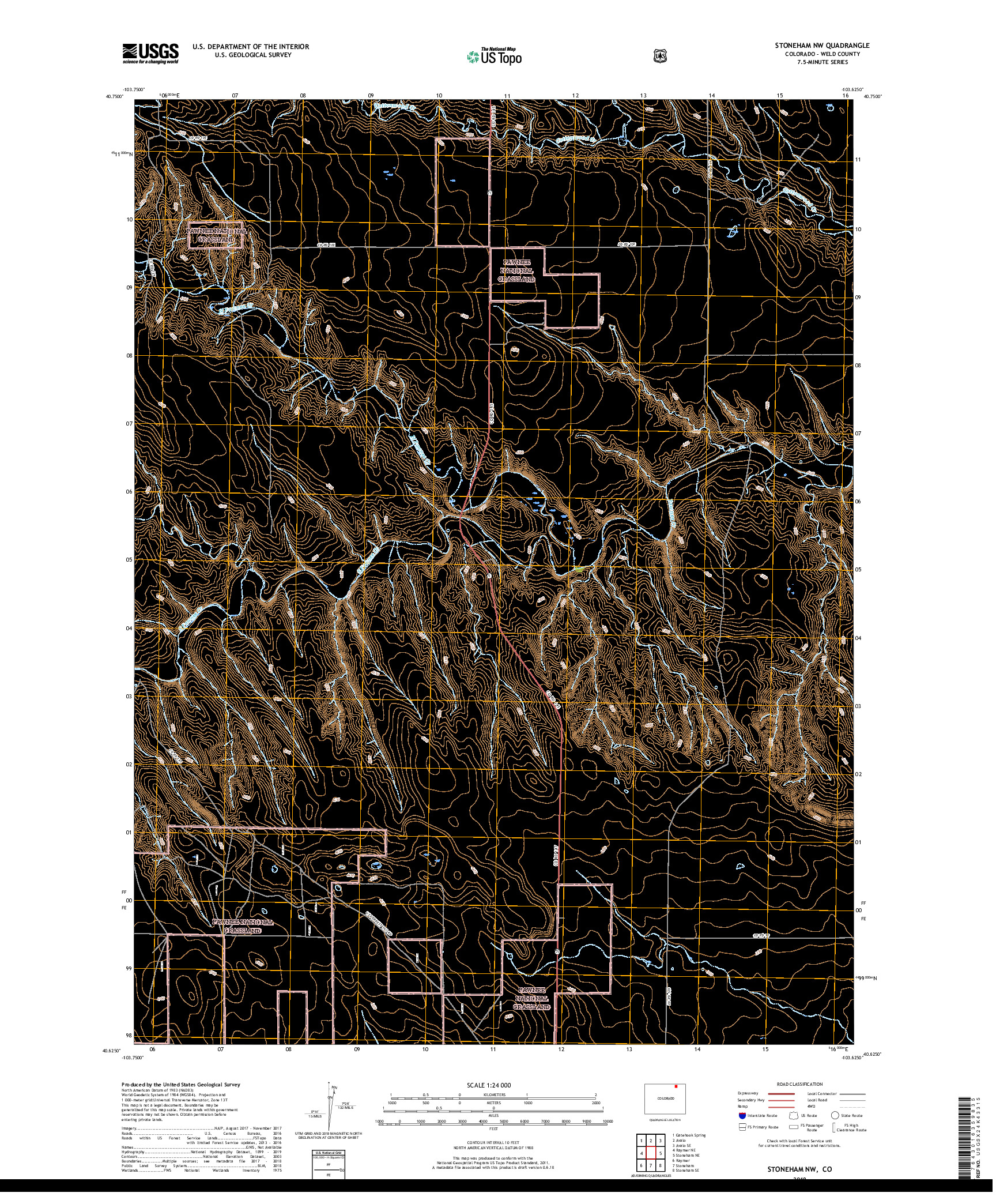 USGS US TOPO 7.5-MINUTE MAP FOR STONEHAM NW, CO 2019