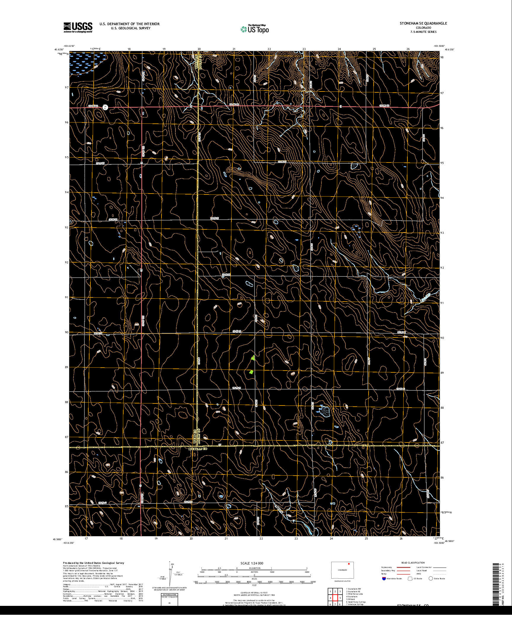 USGS US TOPO 7.5-MINUTE MAP FOR STONEHAM SE, CO 2019