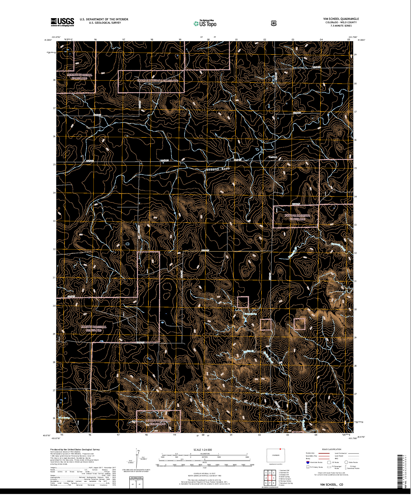 USGS US TOPO 7.5-MINUTE MAP FOR VIM SCHOOL, CO 2019