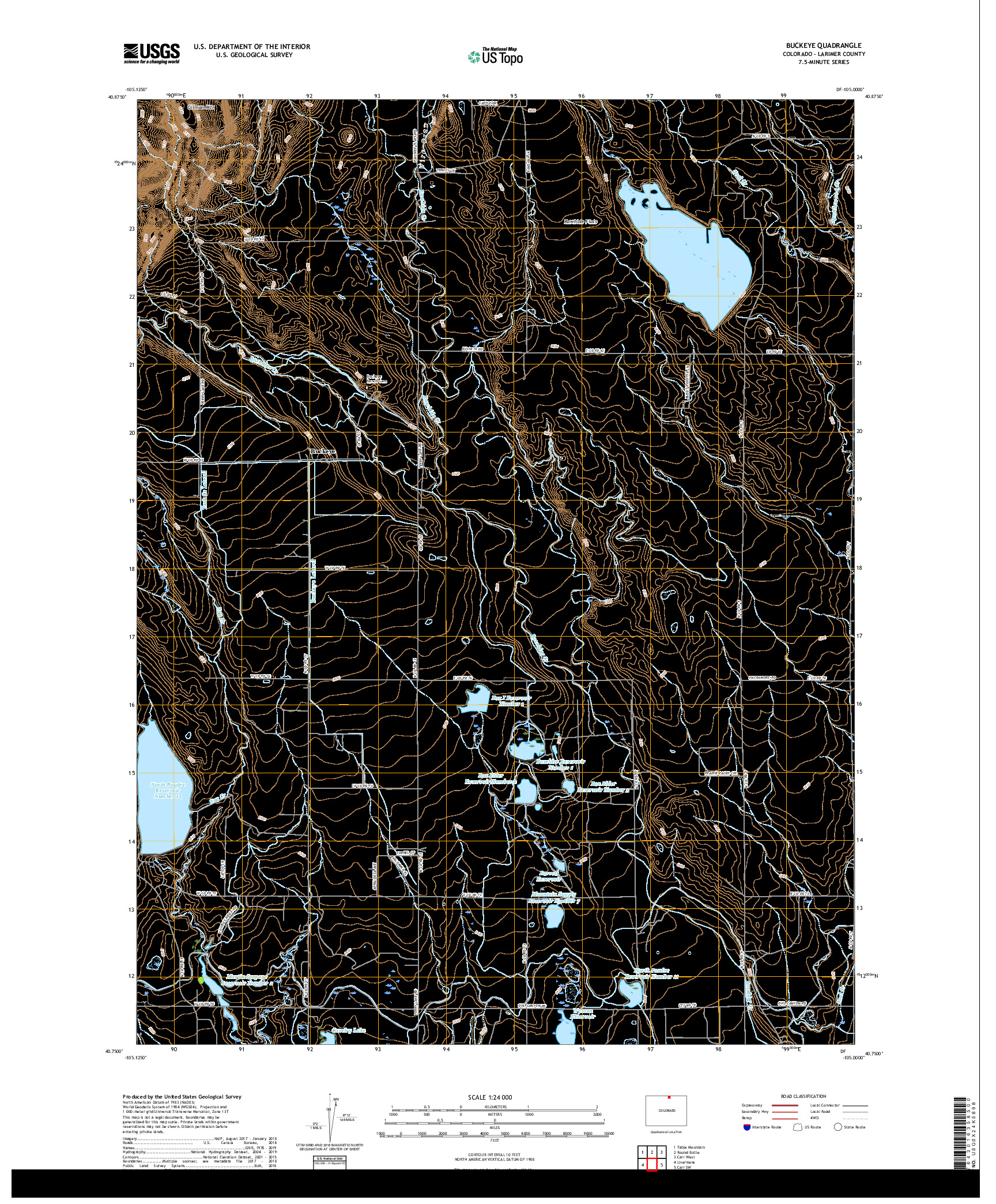 USGS US TOPO 7.5-MINUTE MAP FOR BUCKEYE, CO 2019