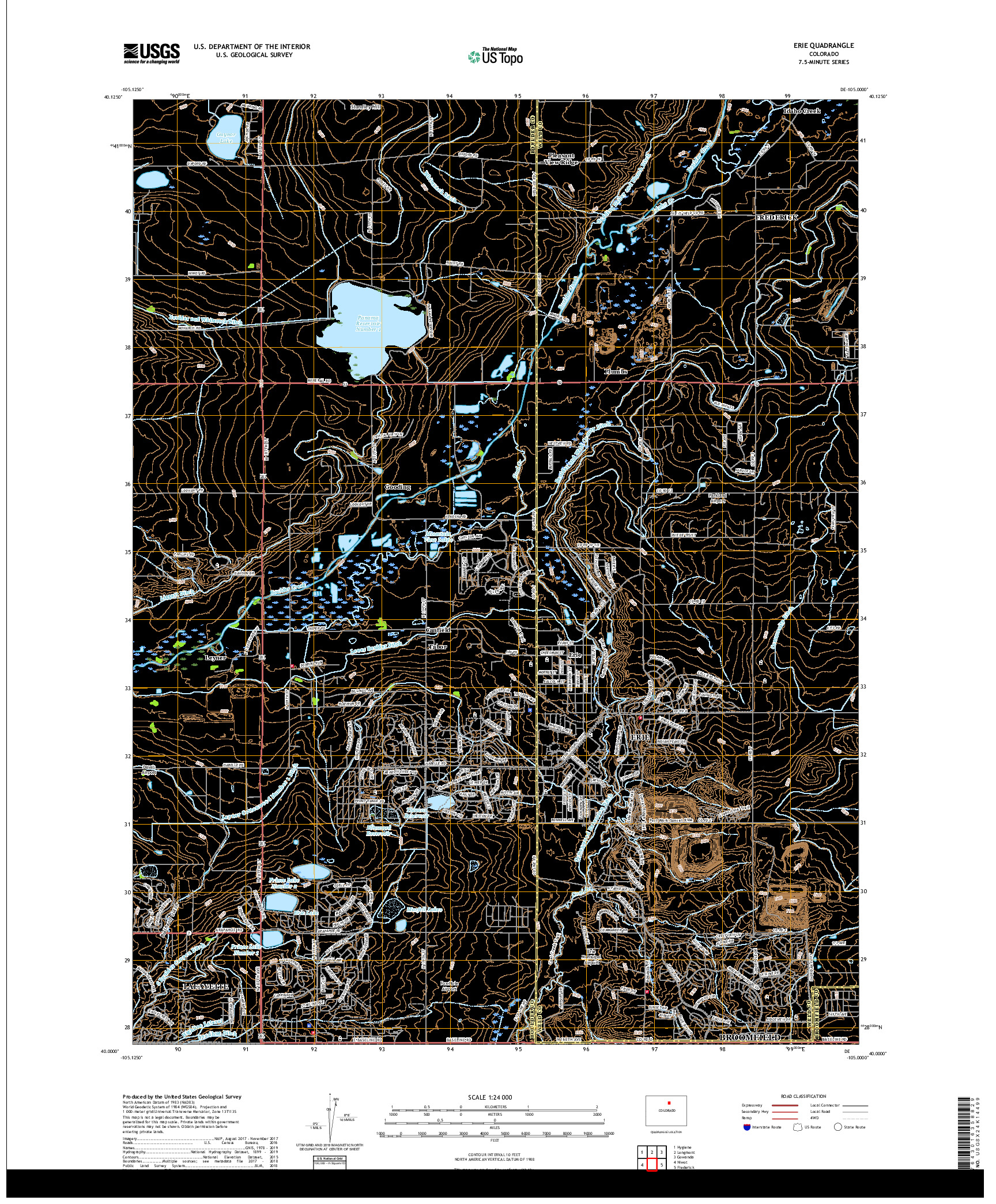 USGS US TOPO 7.5-MINUTE MAP FOR ERIE, CO 2019