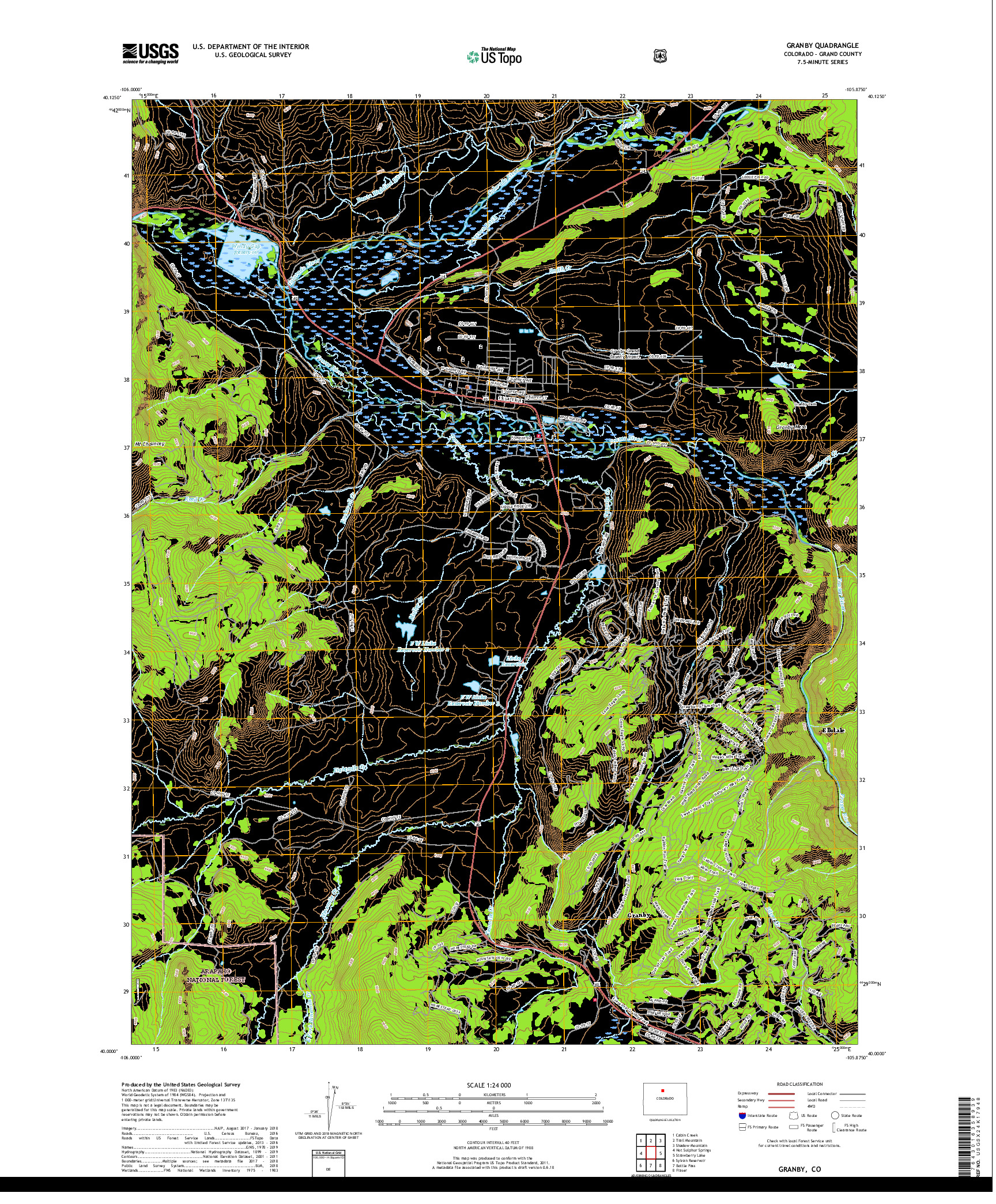 USGS US TOPO 7.5-MINUTE MAP FOR GRANBY, CO 2019