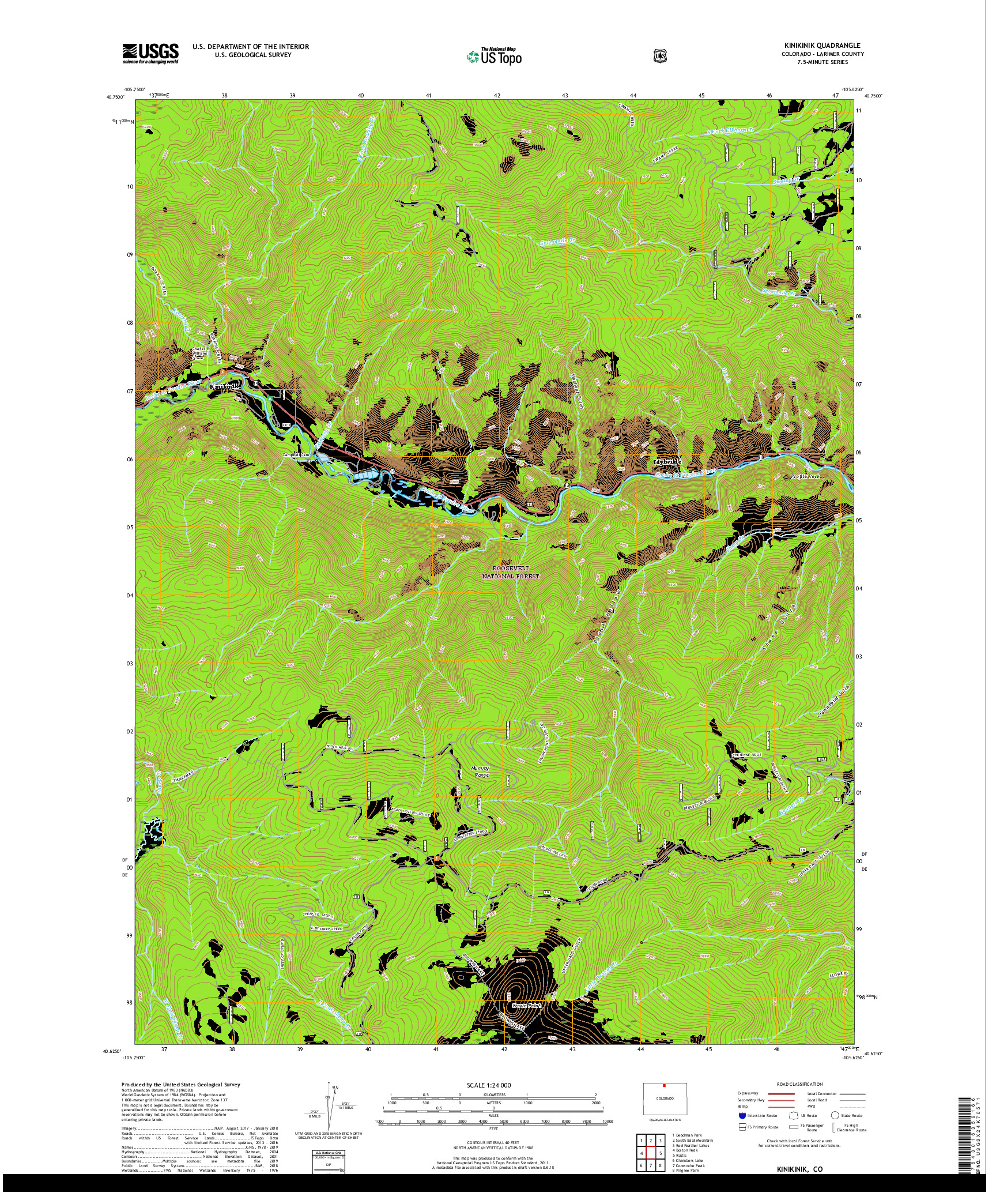 USGS US TOPO 7.5-MINUTE MAP FOR KINIKINIK, CO 2019