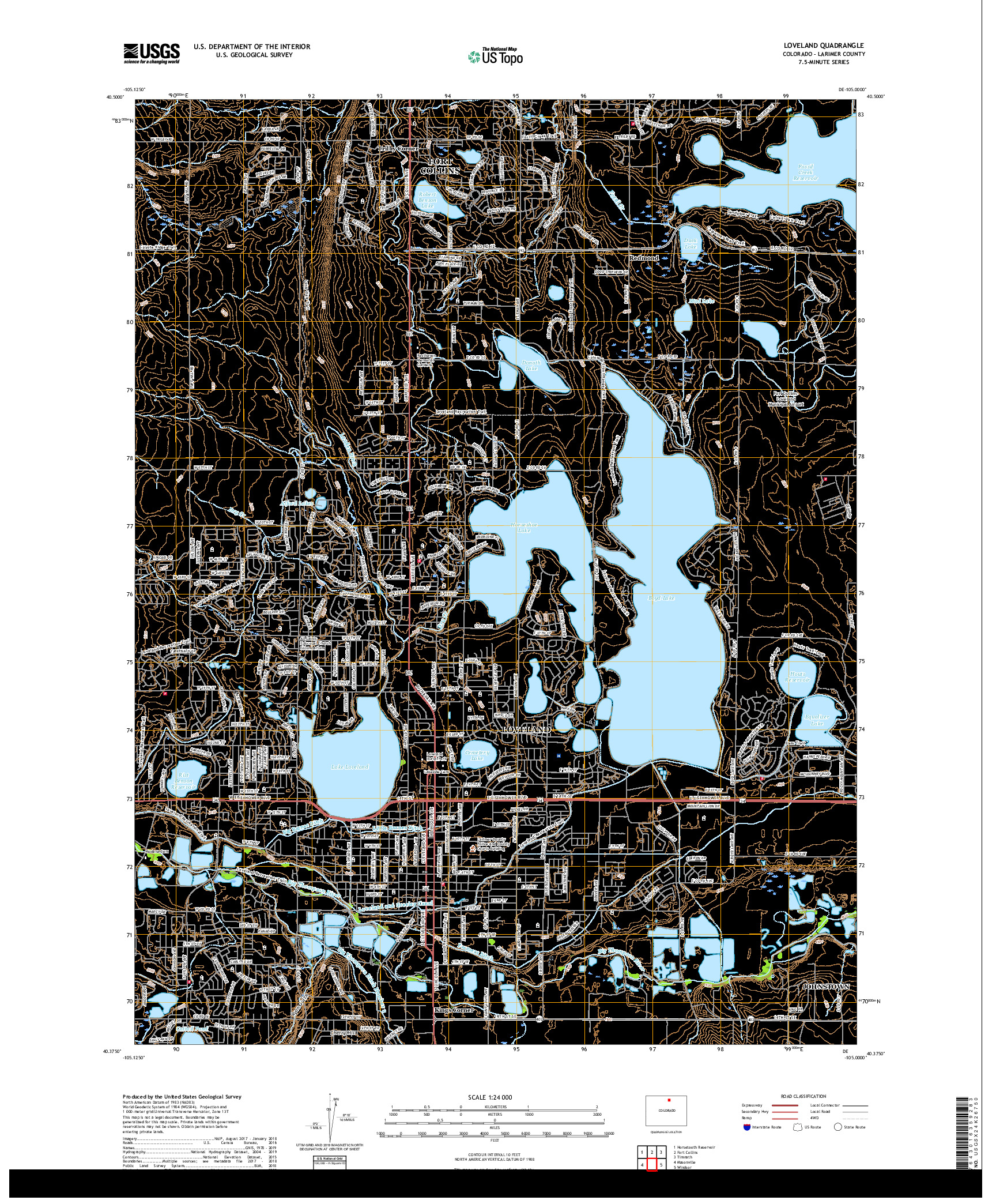 USGS US TOPO 7.5-MINUTE MAP FOR LOVELAND, CO 2019