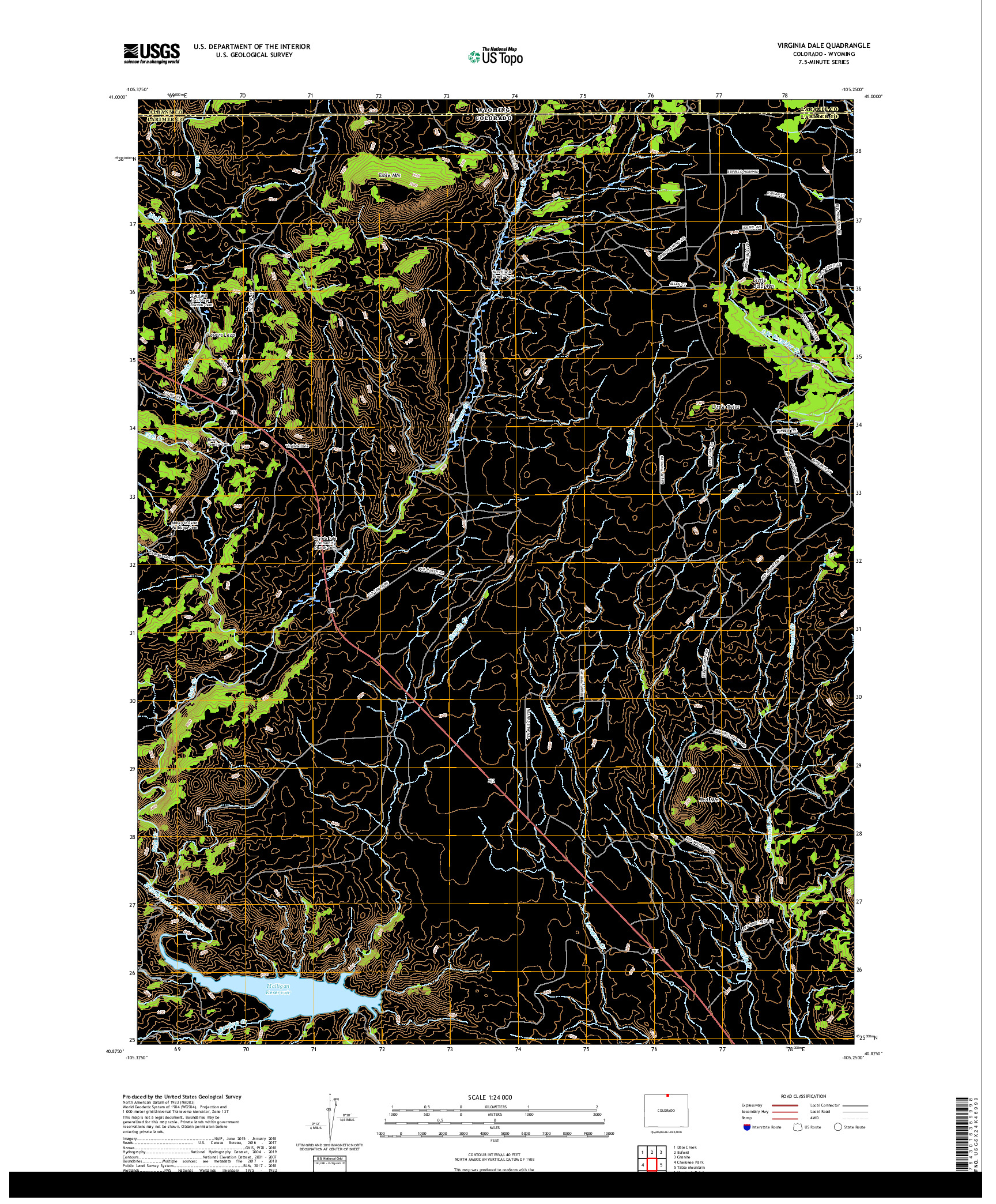 USGS US TOPO 7.5-MINUTE MAP FOR VIRGINIA DALE, CO,WY 2019