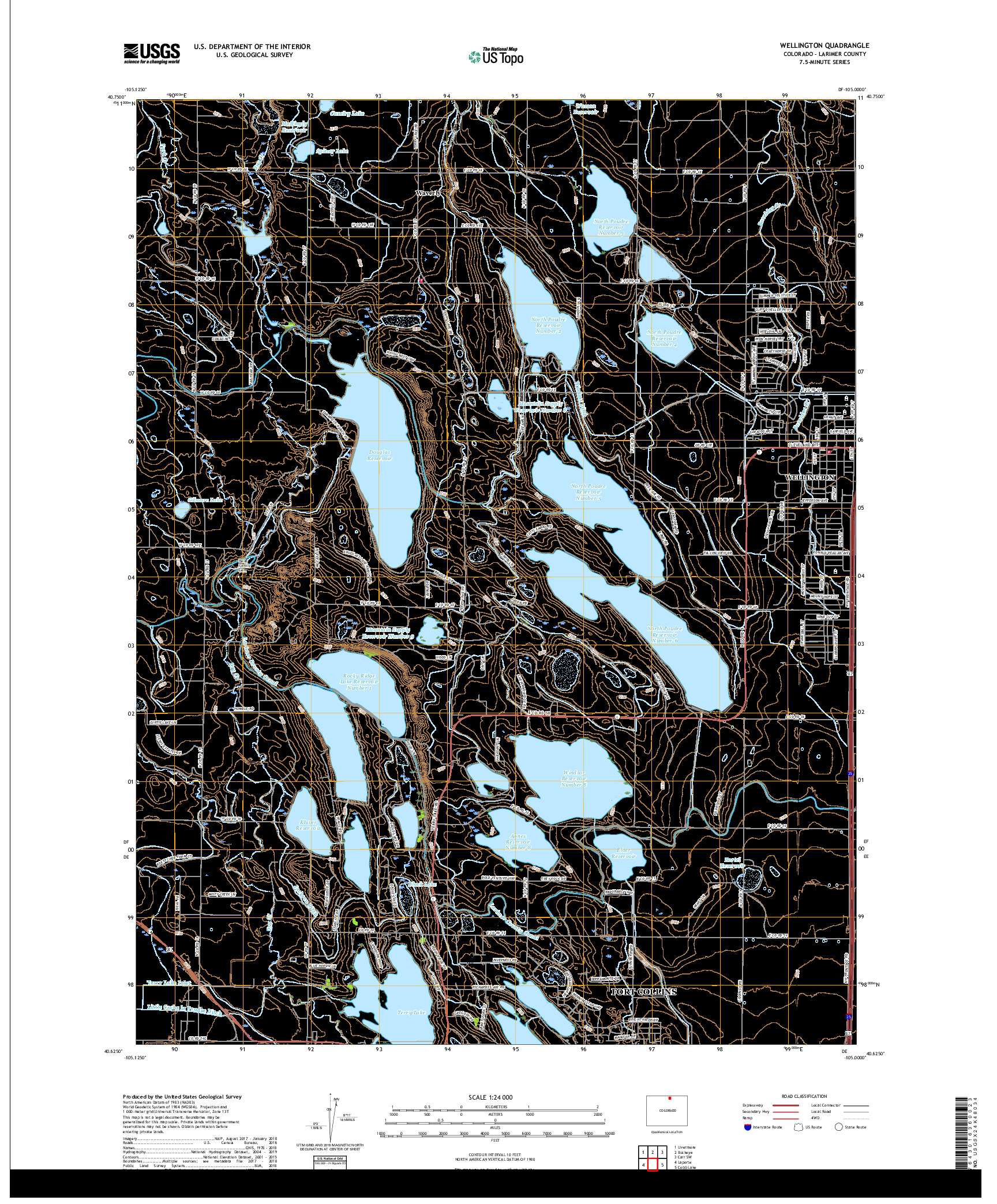 USGS US TOPO 7.5-MINUTE MAP FOR WELLINGTON, CO 2019