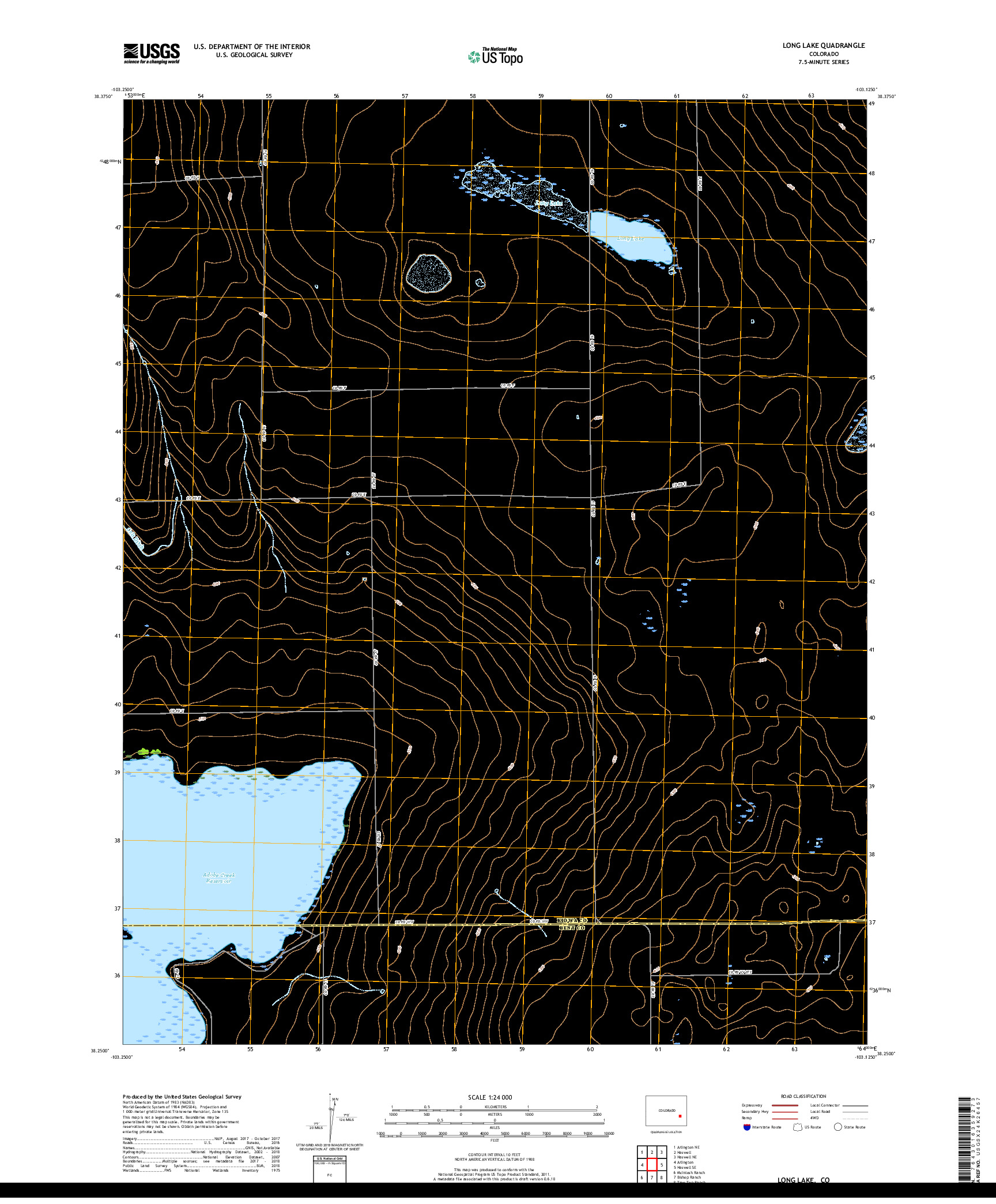 USGS US TOPO 7.5-MINUTE MAP FOR LONG LAKE, CO 2019