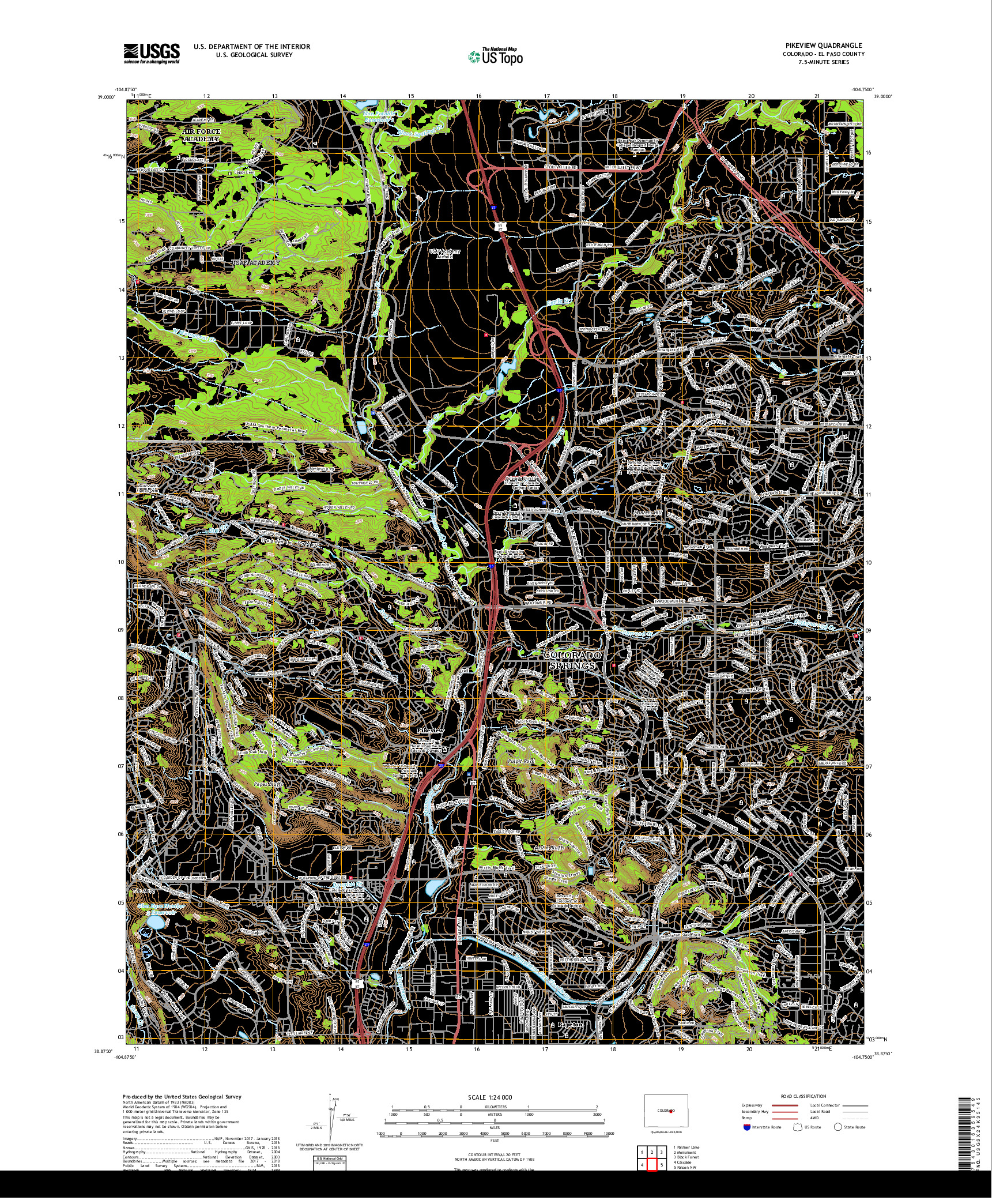 USGS US TOPO 7.5-MINUTE MAP FOR PIKEVIEW, CO 2019