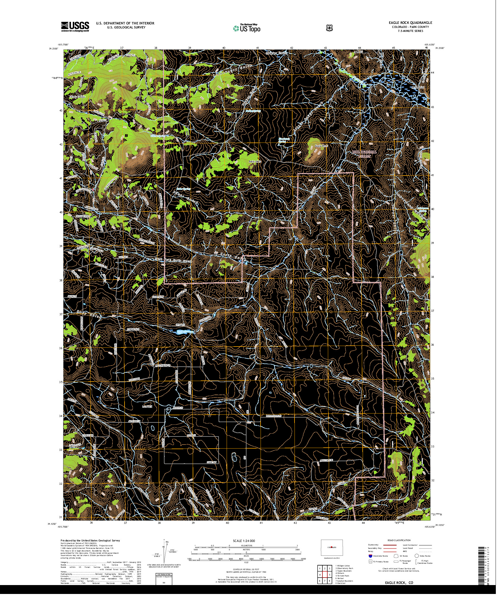 USGS US TOPO 7.5-MINUTE MAP FOR EAGLE ROCK, CO 2019