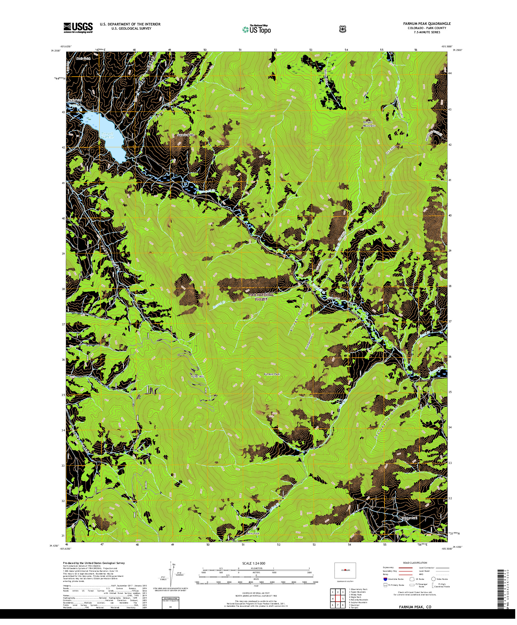 USGS US TOPO 7.5-MINUTE MAP FOR FARNUM PEAK, CO 2019