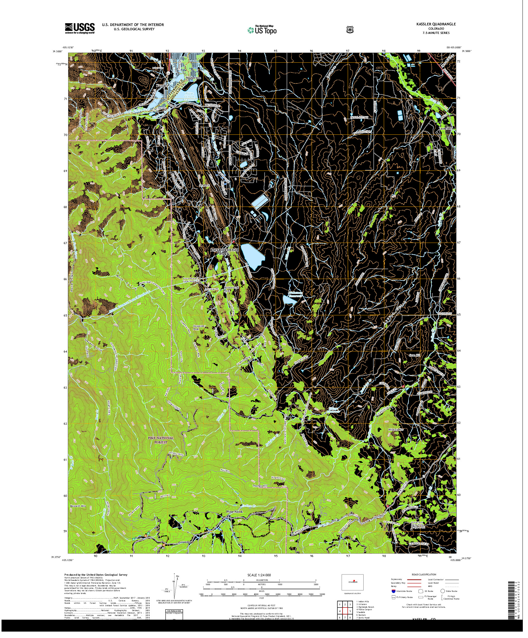 USGS US TOPO 7.5-MINUTE MAP FOR KASSLER, CO 2019