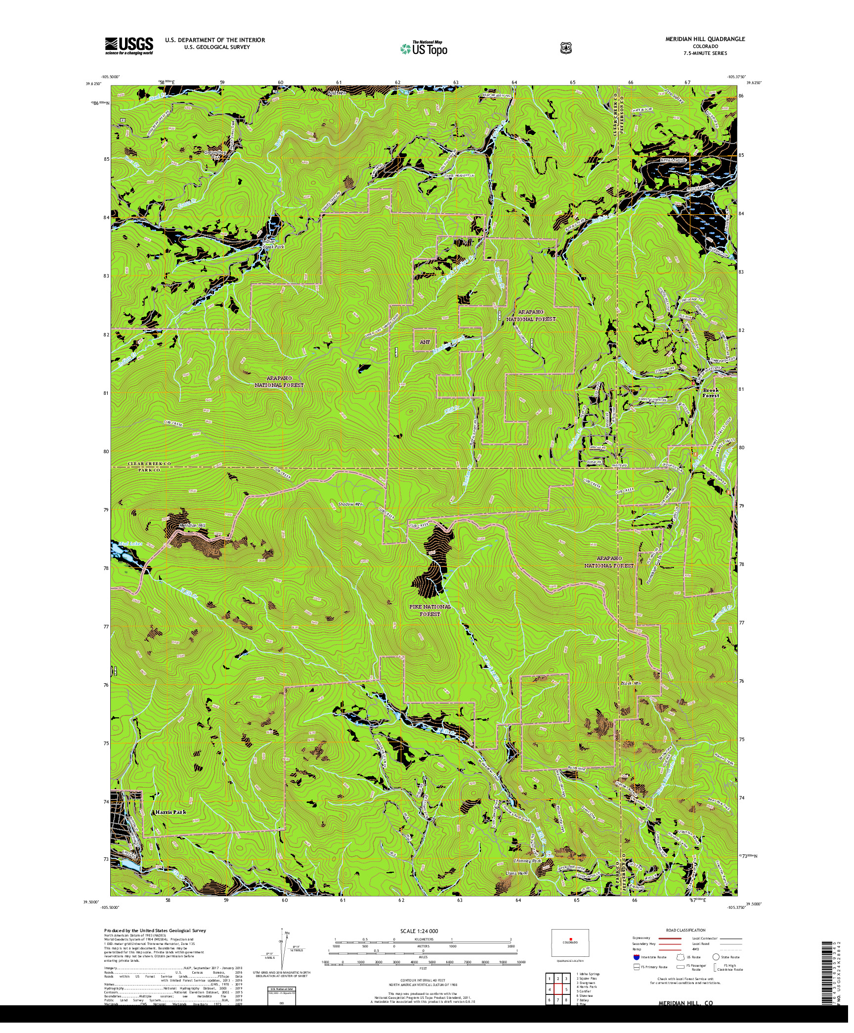 USGS US TOPO 7.5-MINUTE MAP FOR MERIDIAN HILL, CO 2019