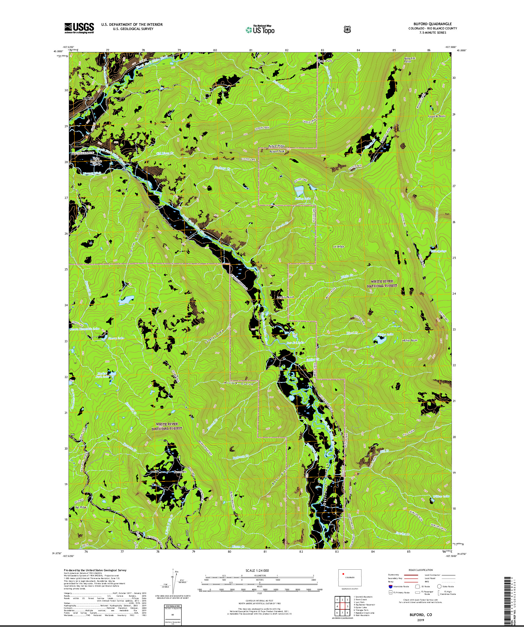 USGS US TOPO 7.5-MINUTE MAP FOR BUFORD, CO 2019