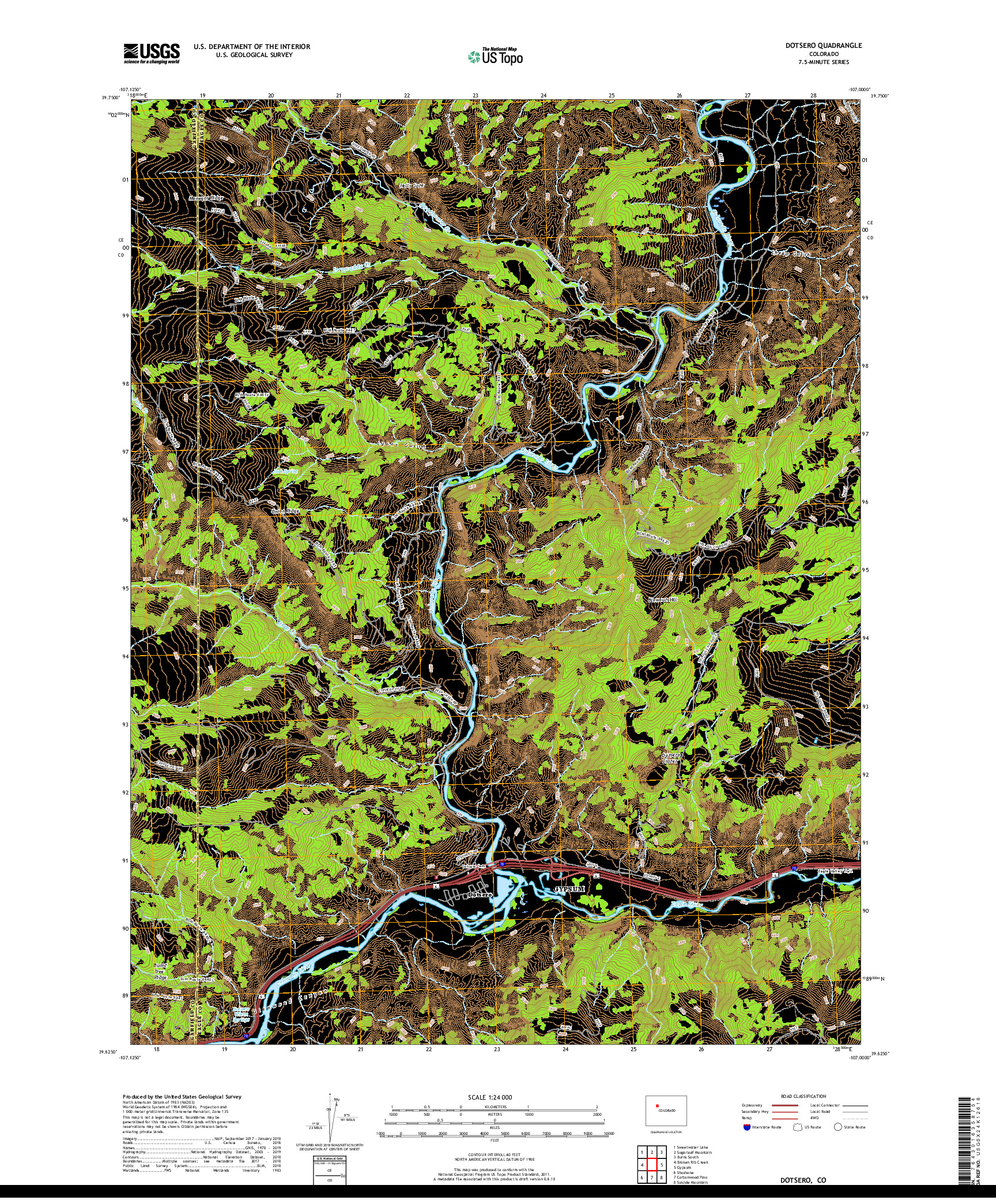USGS US TOPO 7.5-MINUTE MAP FOR DOTSERO, CO 2019