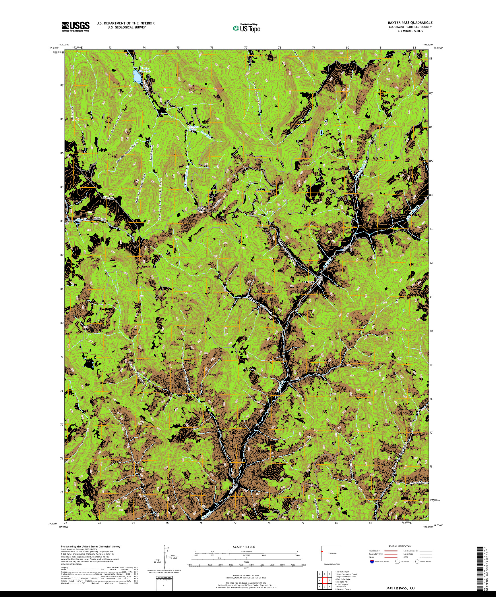 USGS US TOPO 7.5-MINUTE MAP FOR BAXTER PASS, CO 2019