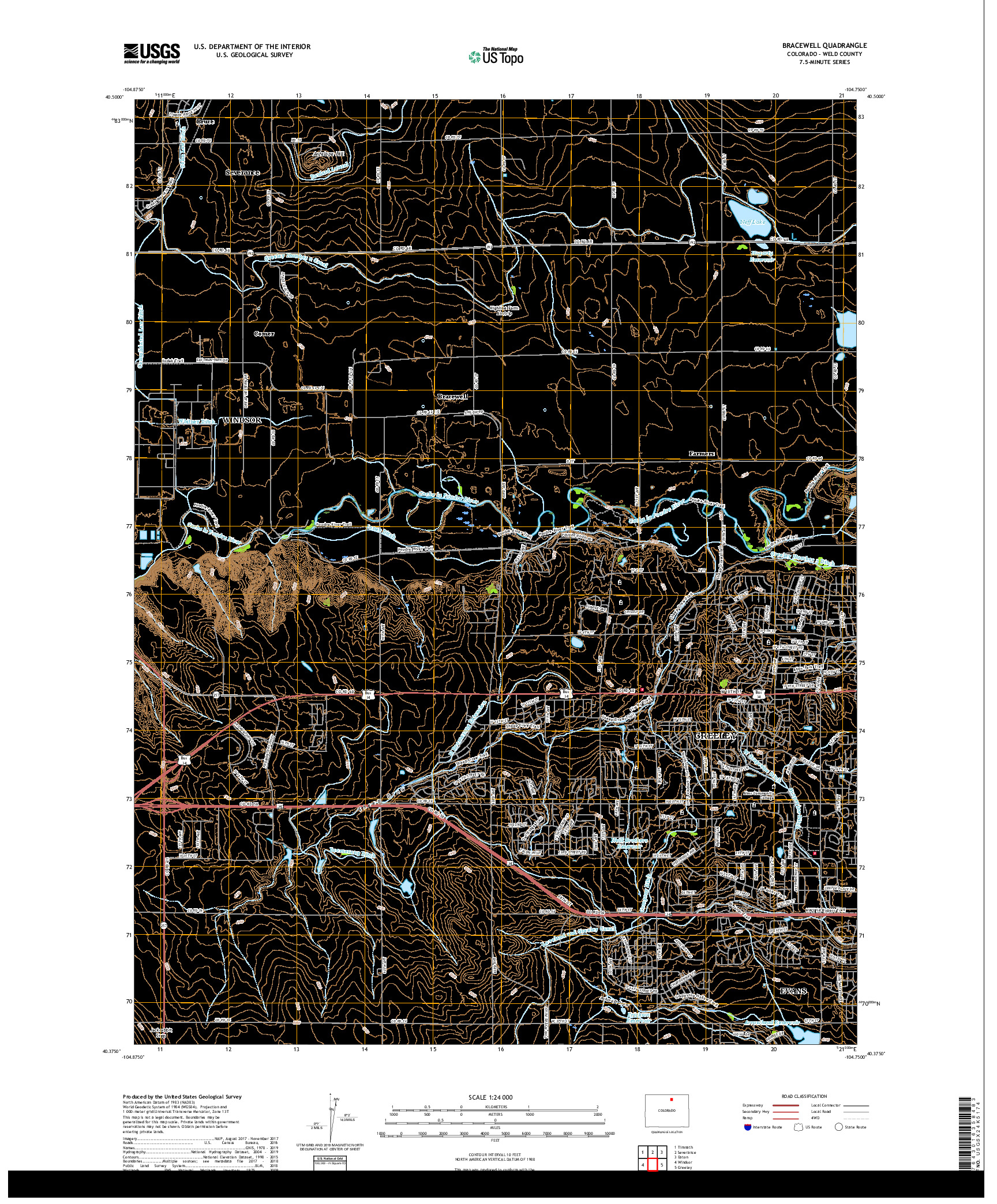 USGS US TOPO 7.5-MINUTE MAP FOR BRACEWELL, CO 2019