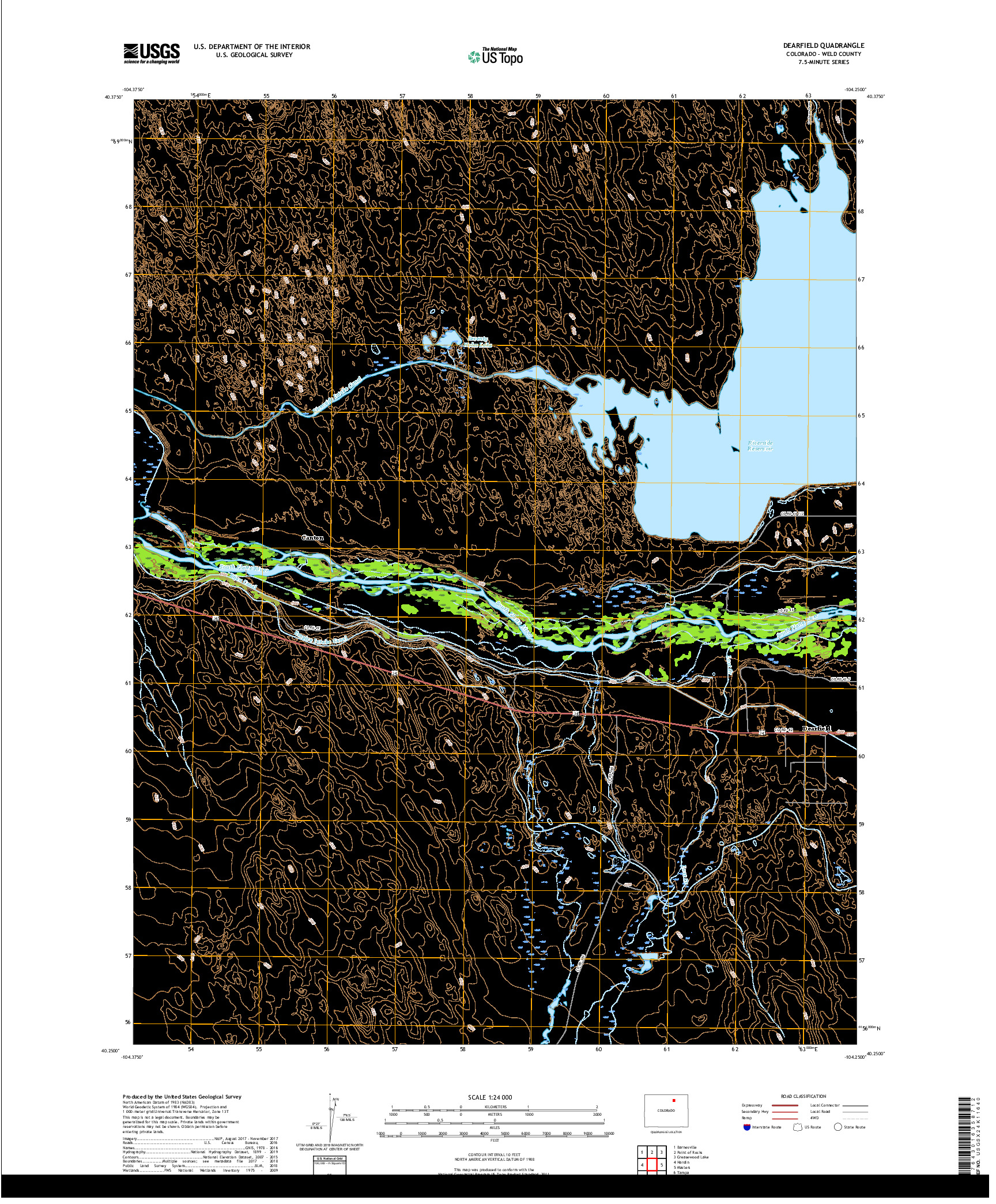 USGS US TOPO 7.5-MINUTE MAP FOR DEARFIELD, CO 2019