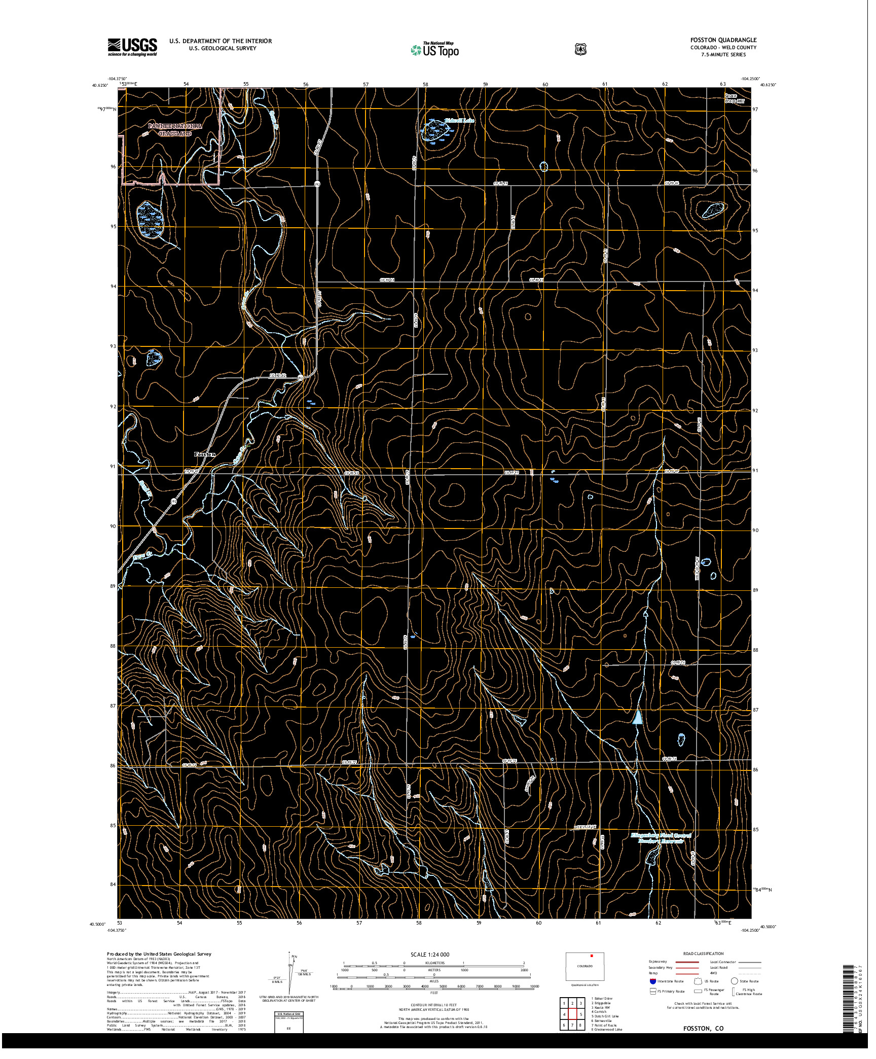 USGS US TOPO 7.5-MINUTE MAP FOR FOSSTON, CO 2019