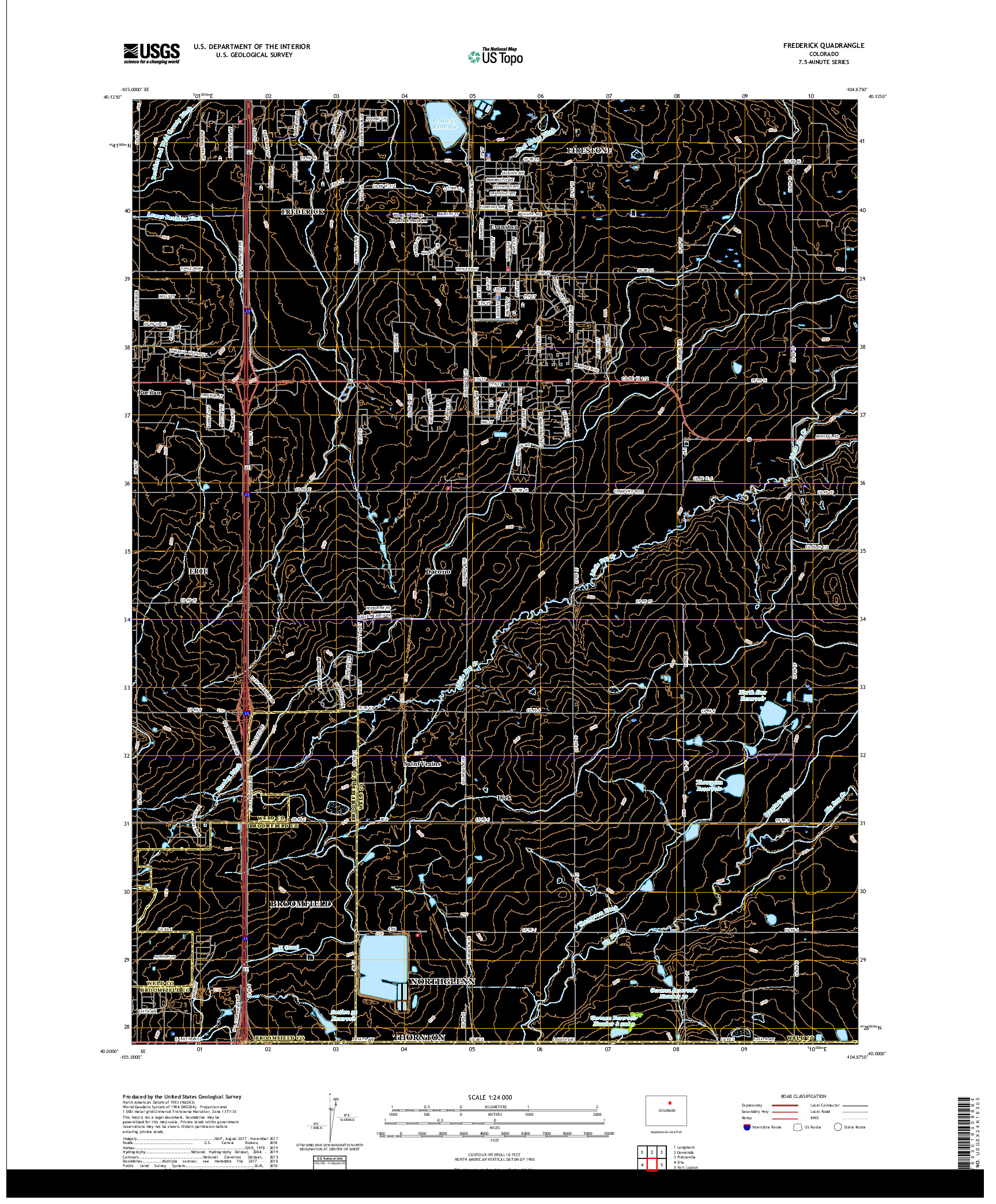 USGS US TOPO 7.5-MINUTE MAP FOR FREDERICK, CO 2019