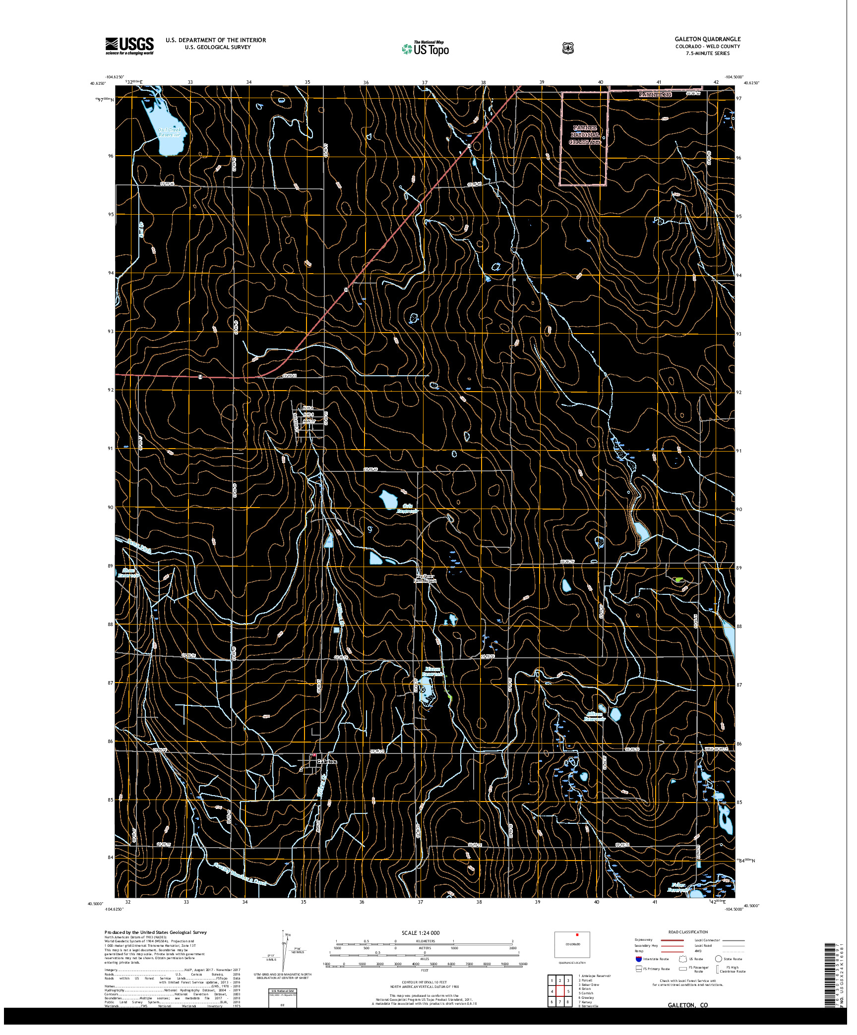 USGS US TOPO 7.5-MINUTE MAP FOR GALETON, CO 2019