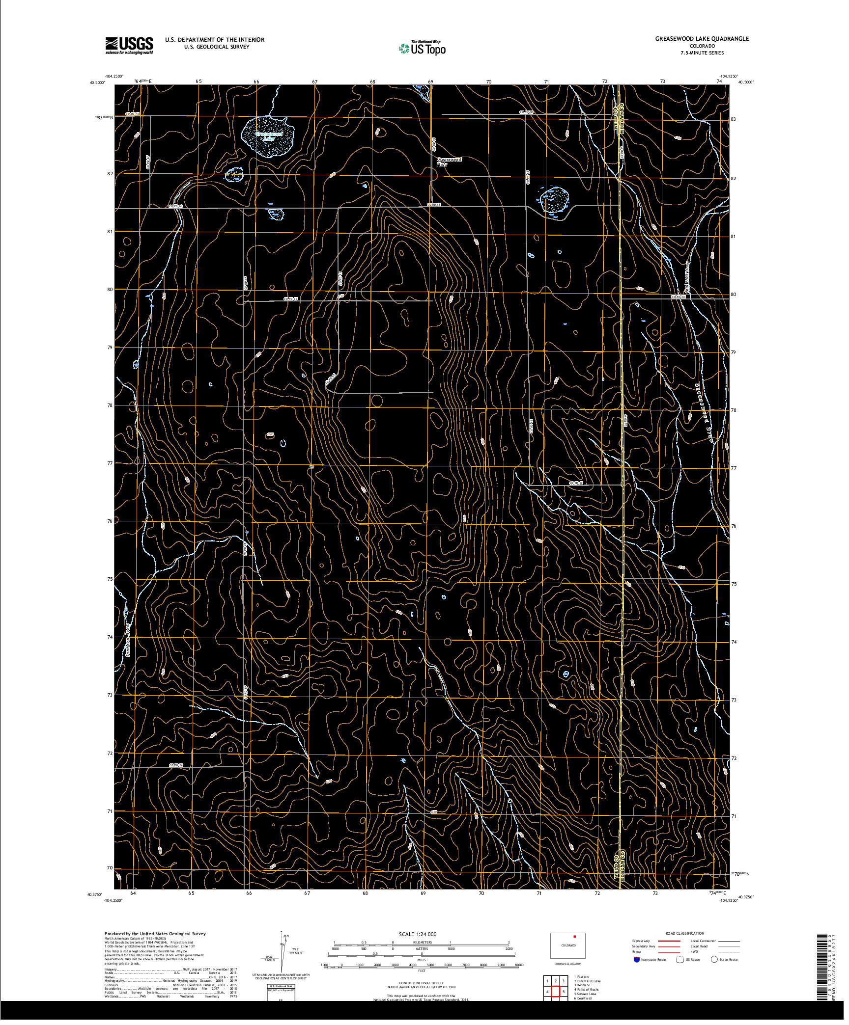 USGS US TOPO 7.5-MINUTE MAP FOR GREASEWOOD LAKE, CO 2019