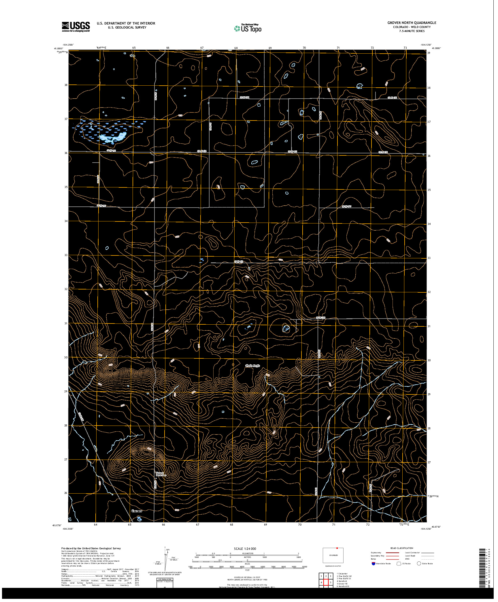 USGS US TOPO 7.5-MINUTE MAP FOR GROVER NORTH, CO 2019