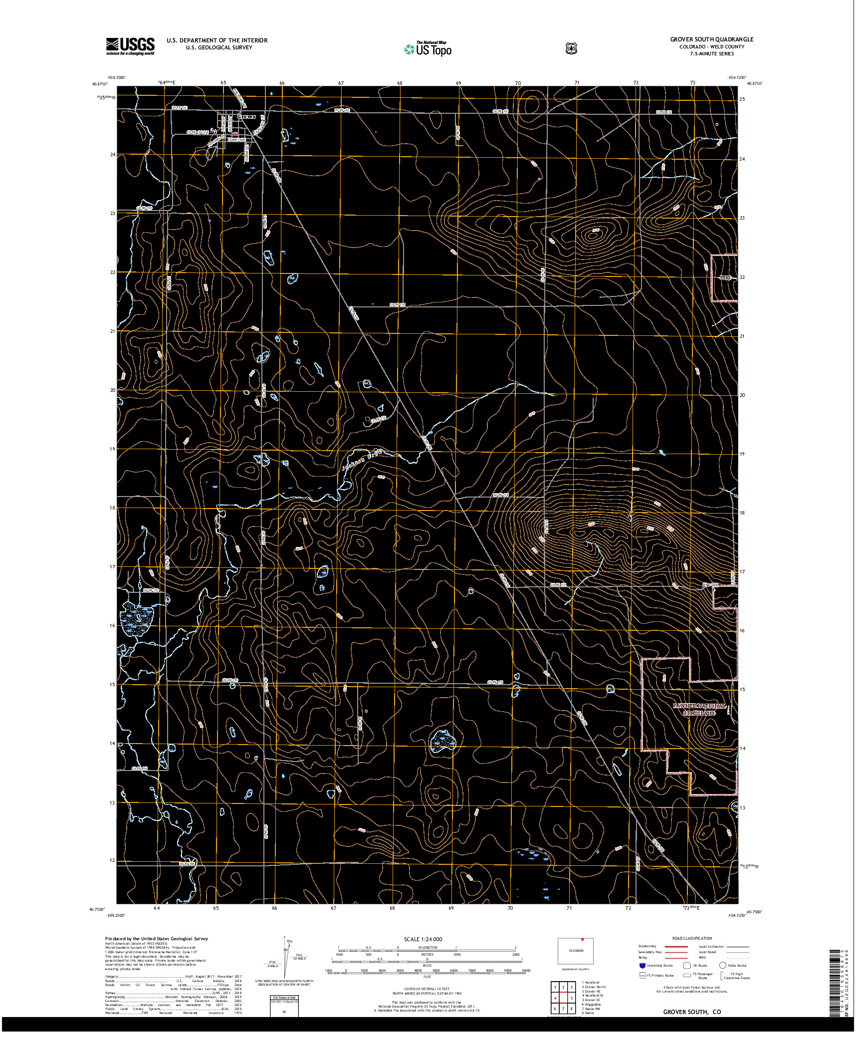 USGS US TOPO 7.5-MINUTE MAP FOR GROVER SOUTH, CO 2019