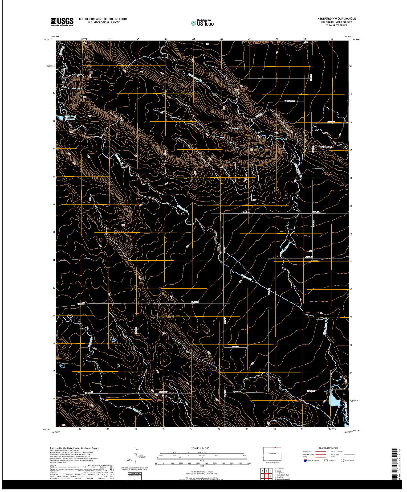 USGS US TOPO 7.5-MINUTE MAP FOR HEREFORD NW, CO 2019
