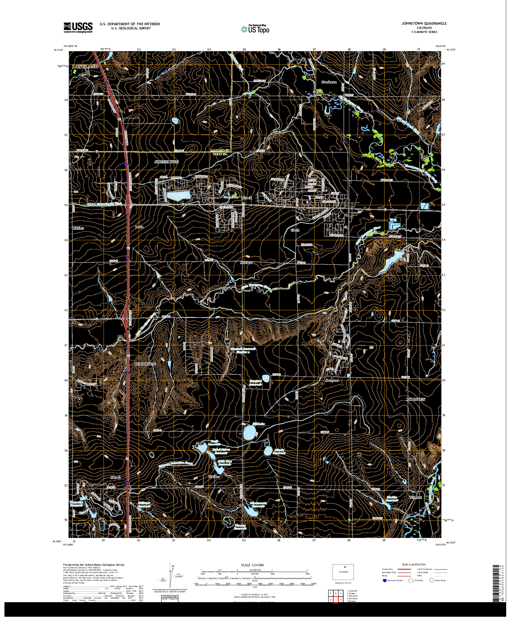 USGS US TOPO 7.5-MINUTE MAP FOR JOHNSTOWN, CO 2019
