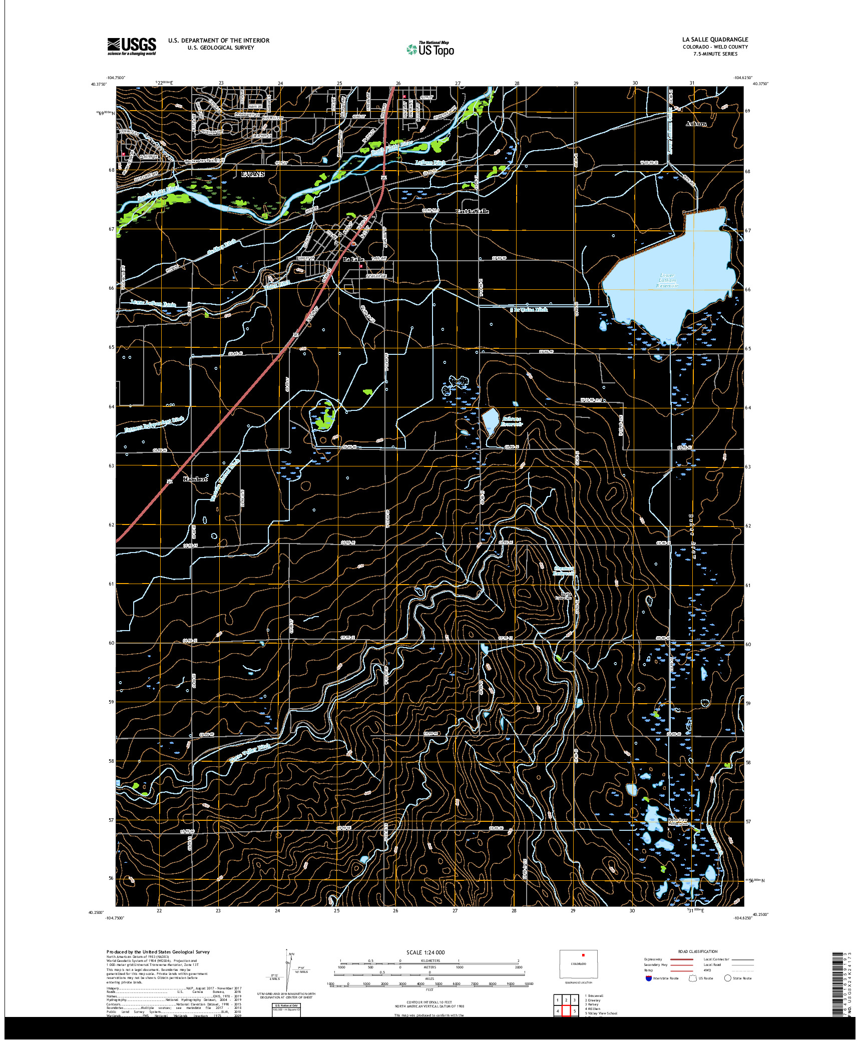 USGS US TOPO 7.5-MINUTE MAP FOR LA SALLE, CO 2019