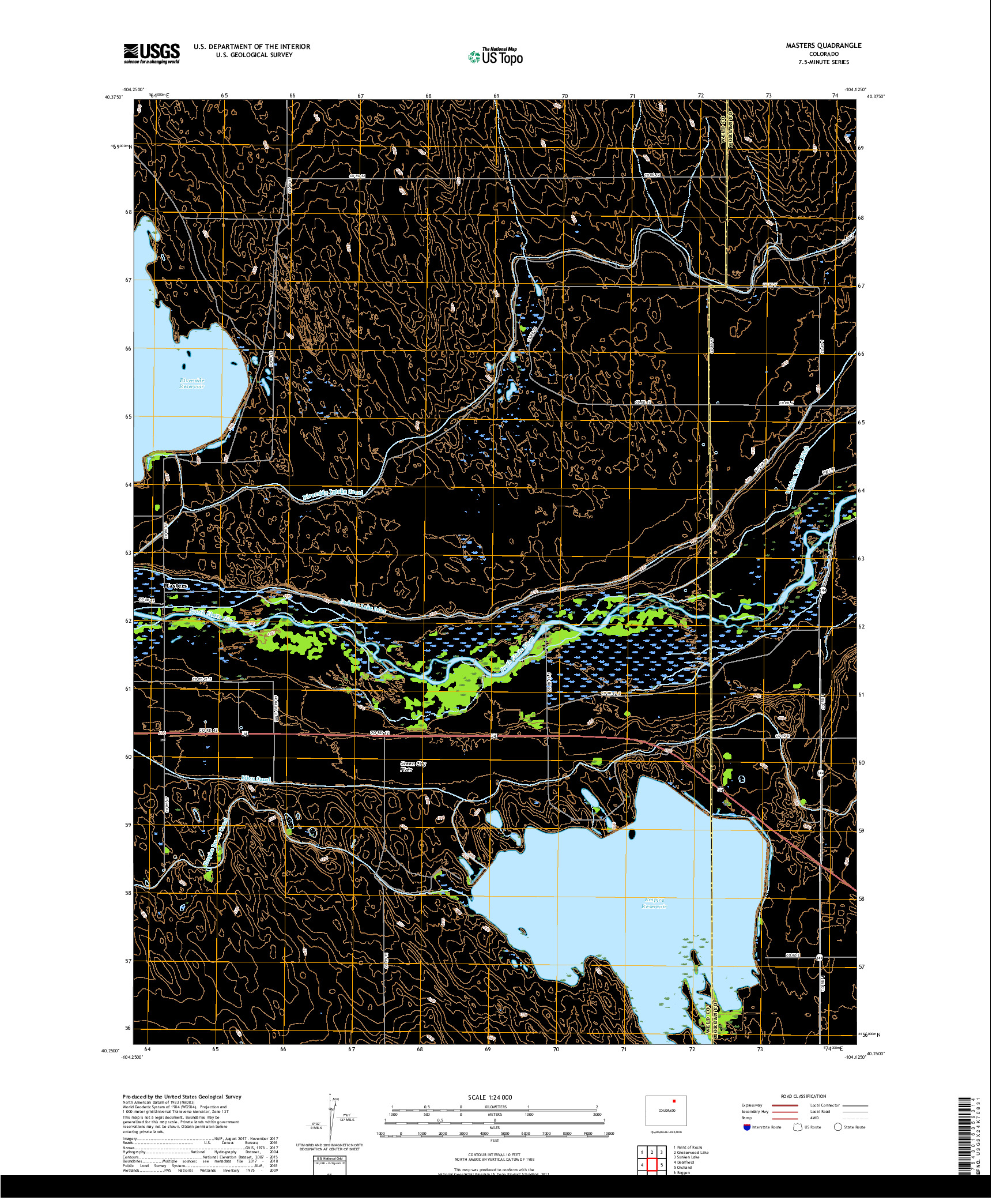 USGS US TOPO 7.5-MINUTE MAP FOR MASTERS, CO 2019