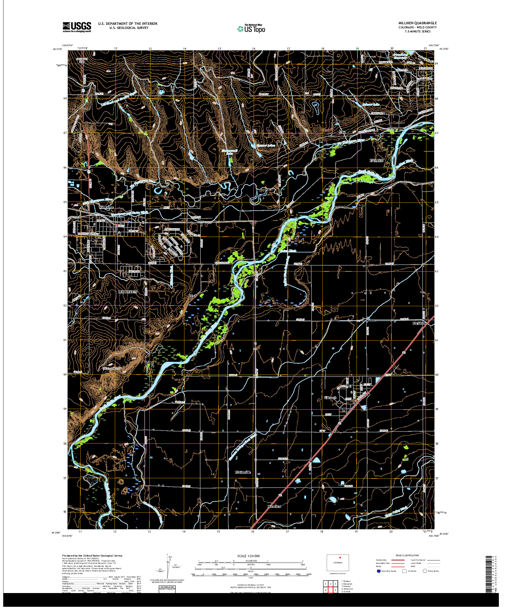 USGS US TOPO 7.5-MINUTE MAP FOR MILLIKEN, CO 2019