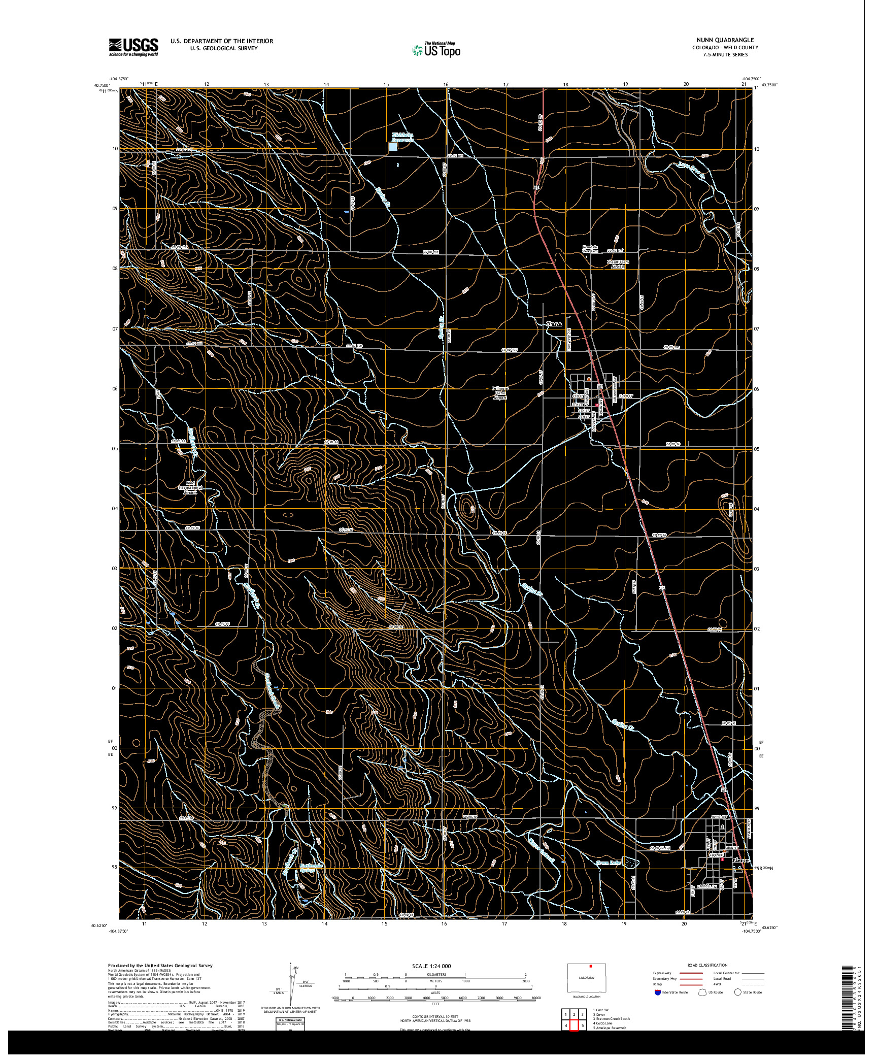 USGS US TOPO 7.5-MINUTE MAP FOR NUNN, CO 2019