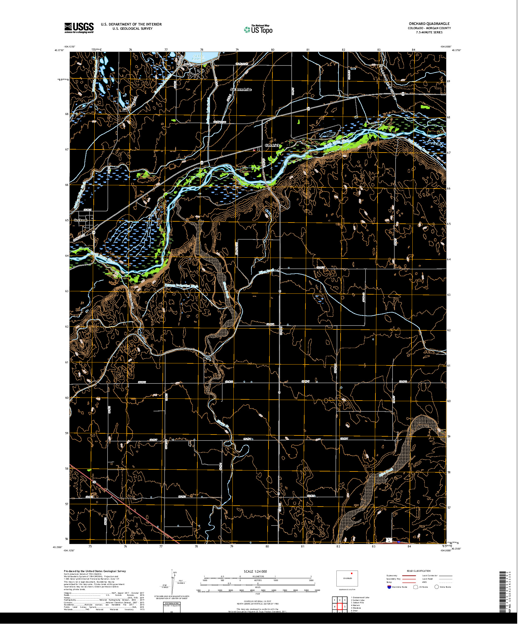USGS US TOPO 7.5-MINUTE MAP FOR ORCHARD, CO 2019