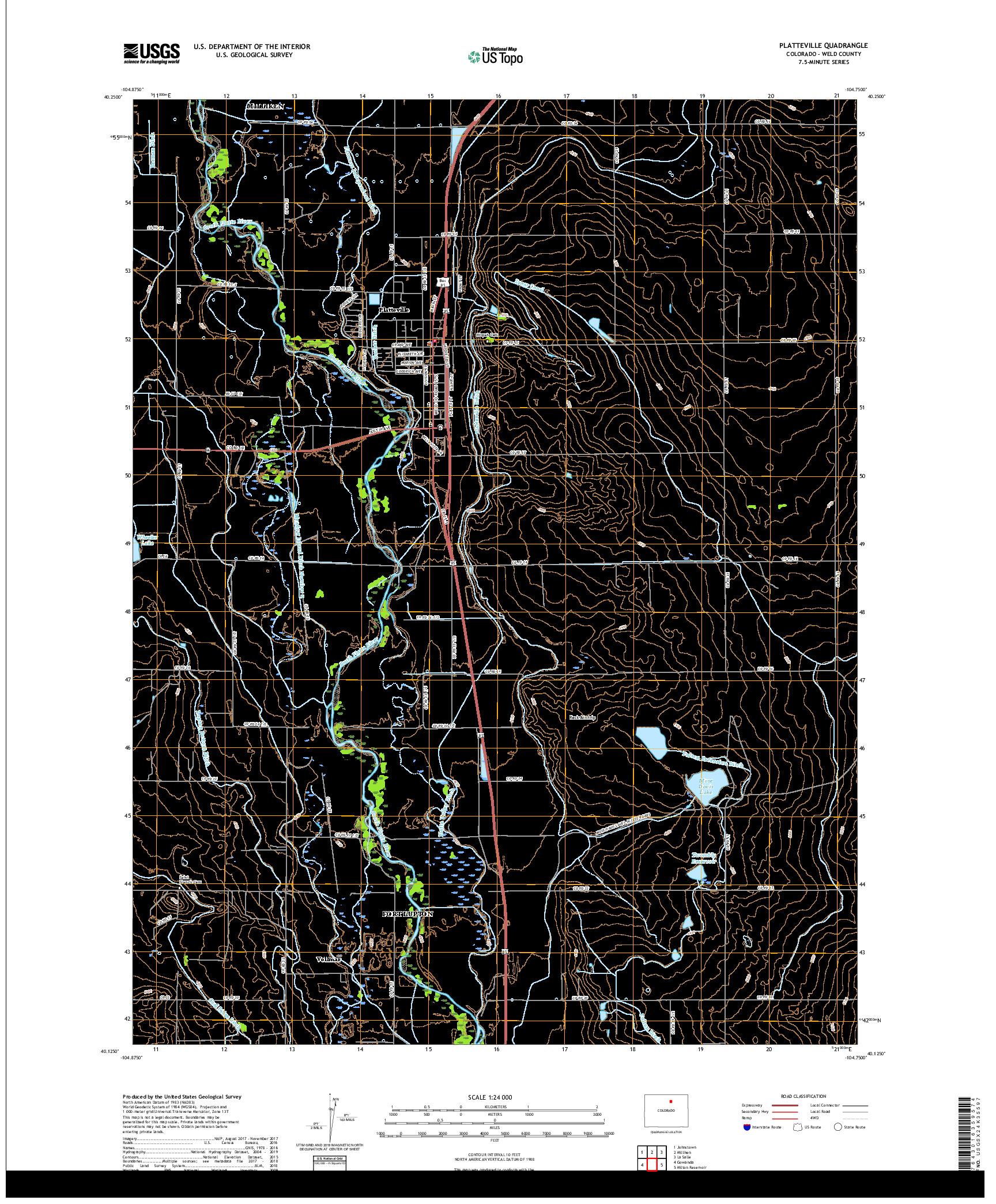 USGS US TOPO 7.5-MINUTE MAP FOR PLATTEVILLE, CO 2019